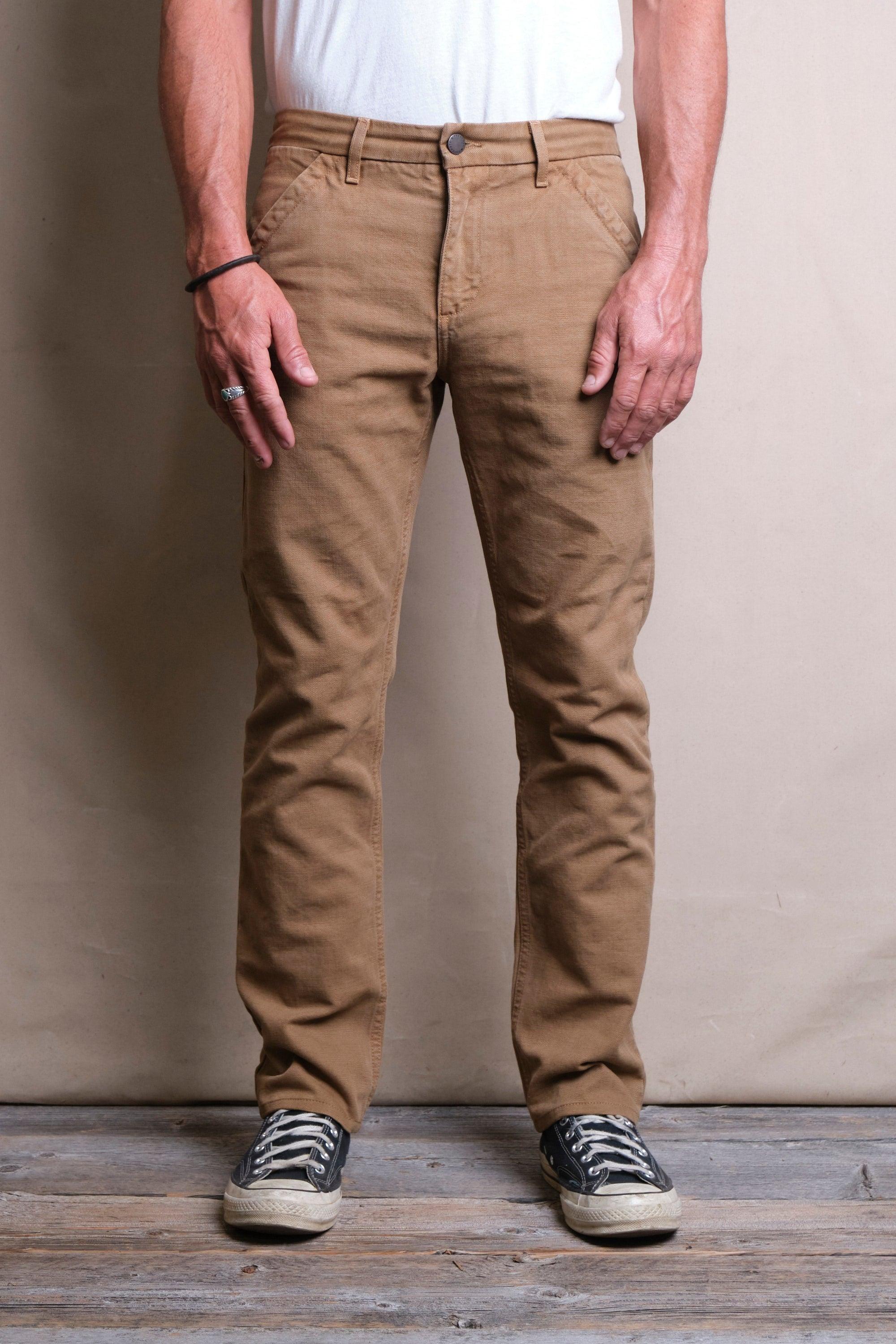 Workers Chino Slim Fit 14 oz Slub Tan 麥色竹節牛津布小直筒工裝卡其褲