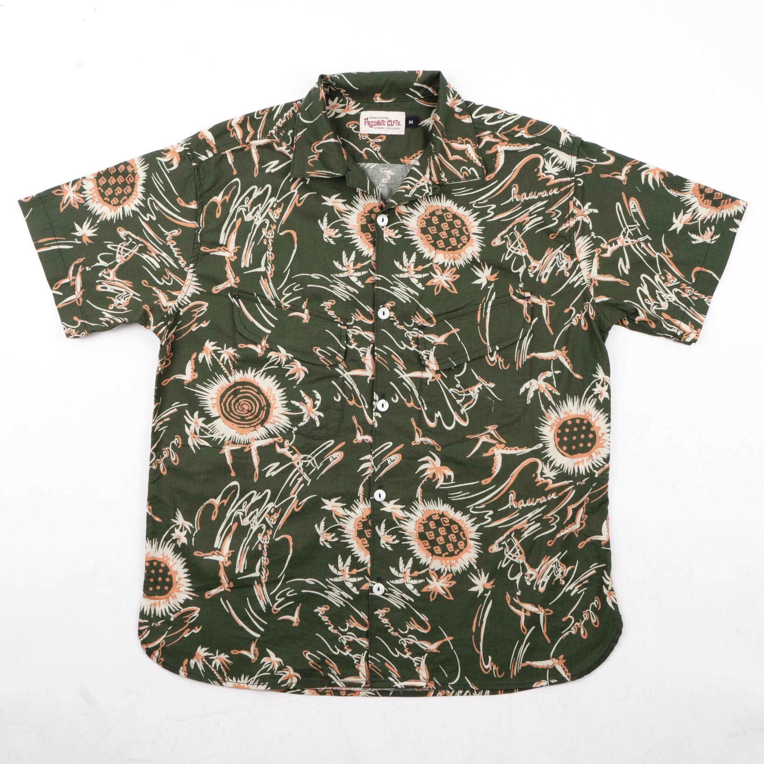 Dean Double Pocket Aloha Olive 雙口袋古巴領襯衫