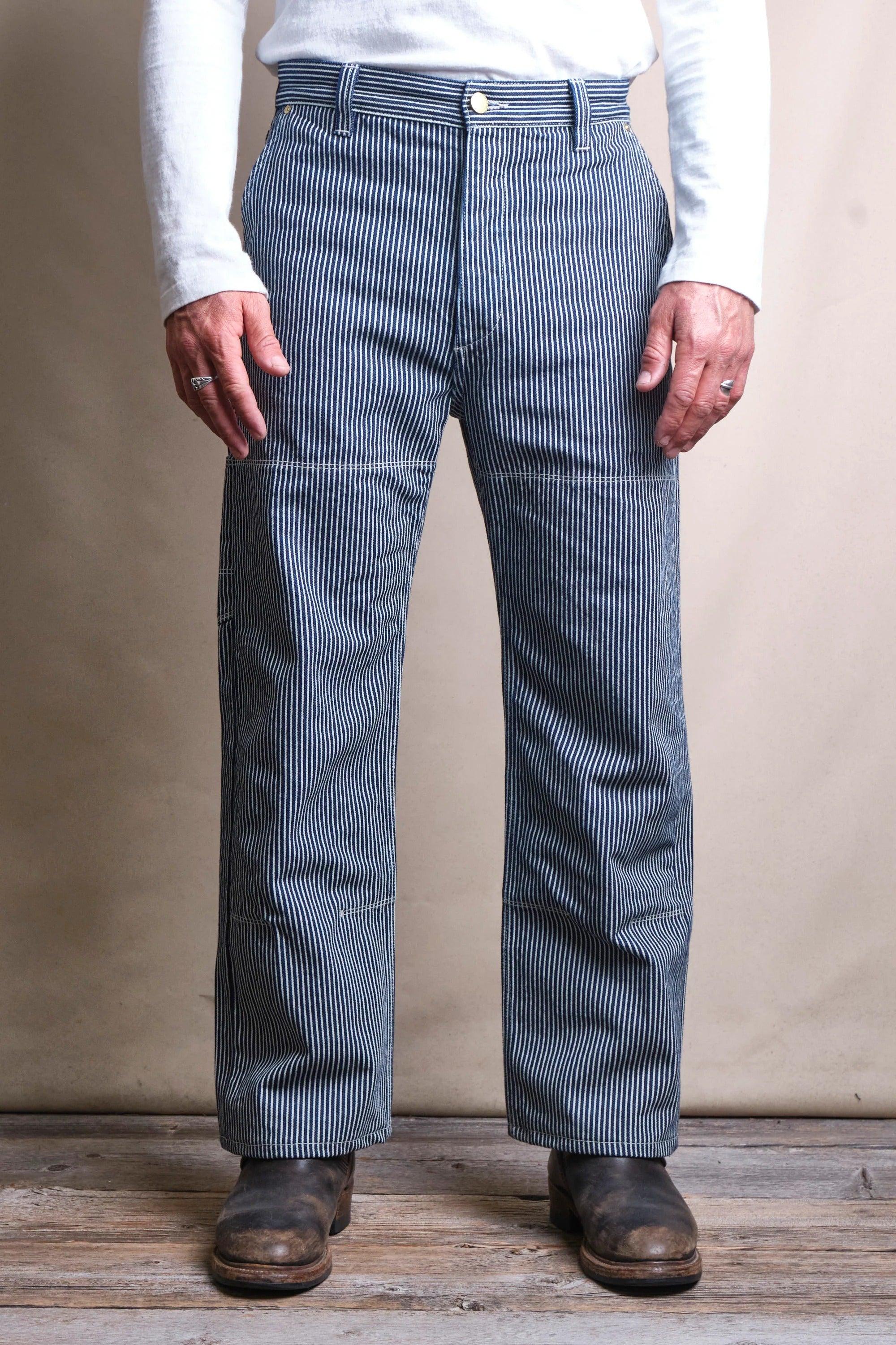 Ortega Pant Hickory Stripe 歐提加鐵路條紋直筒雙膝蓋工作褲