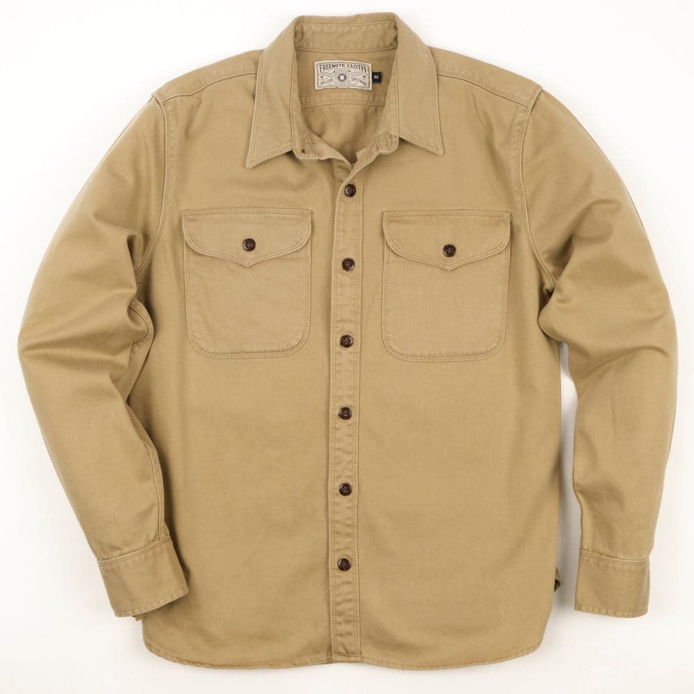 Utility Shirt Khaki 石洗卡其沙丁布工作襯衫