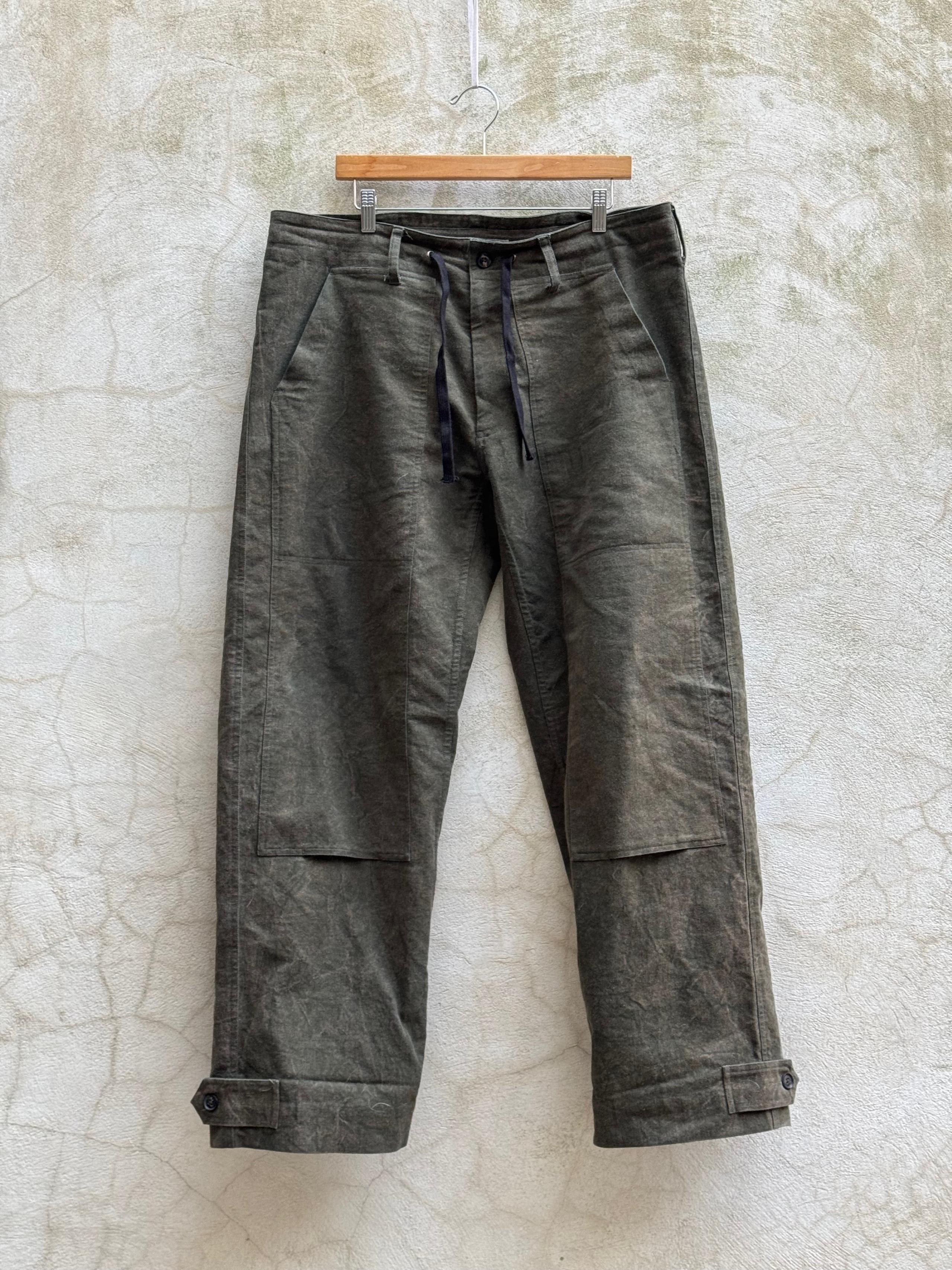 【INDI+ASH】RAKA PANT Forest Green Crackle Stonewash Canvas 森林綠裂紋酵素洗帆布工作褲