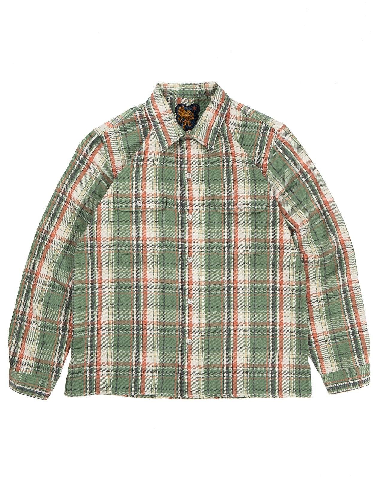 Webster Shirt Jacquard Flannel Green/Beige Check 立體緹花格紋工裝襯衫