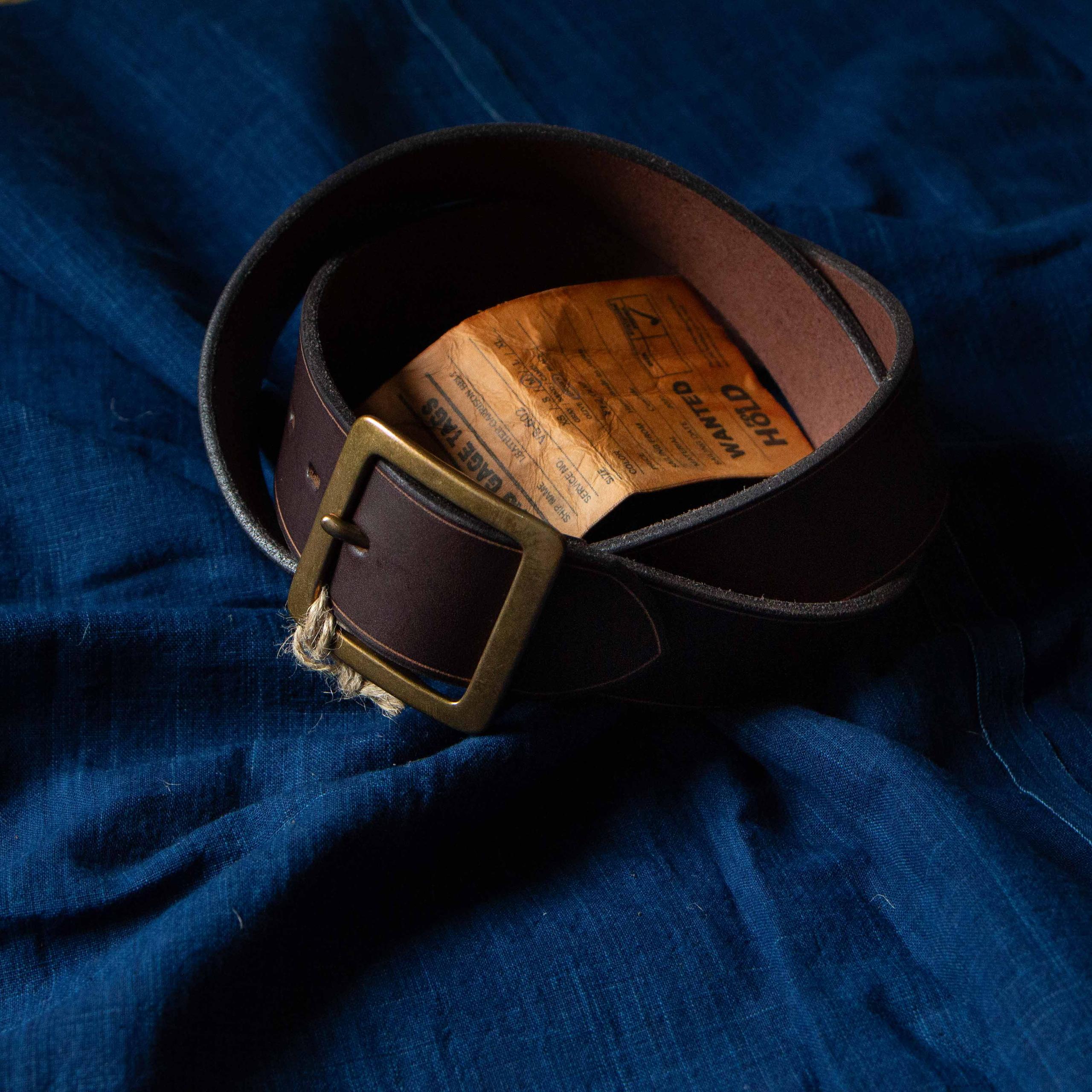 Leather Garrison Belt Brown 茶芯牛皮寬版皮帶棕色