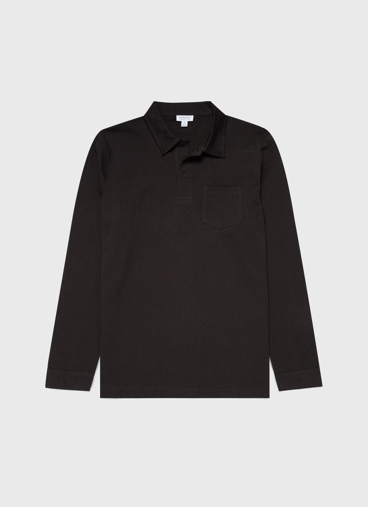 Supima Long Sleeve Riviera Polo Shirt Coffee 深咖啡頂級匹馬棉長袖里維拉Polo衫