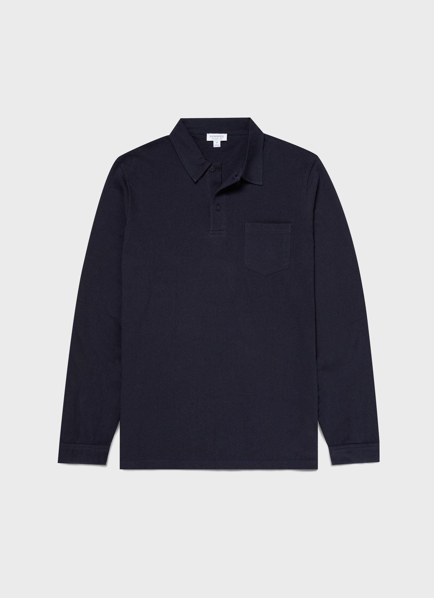 Supima Long Sleeve Riviera Polo Shirt Navy 海軍藍頂級匹馬棉長袖里維拉Polo衫