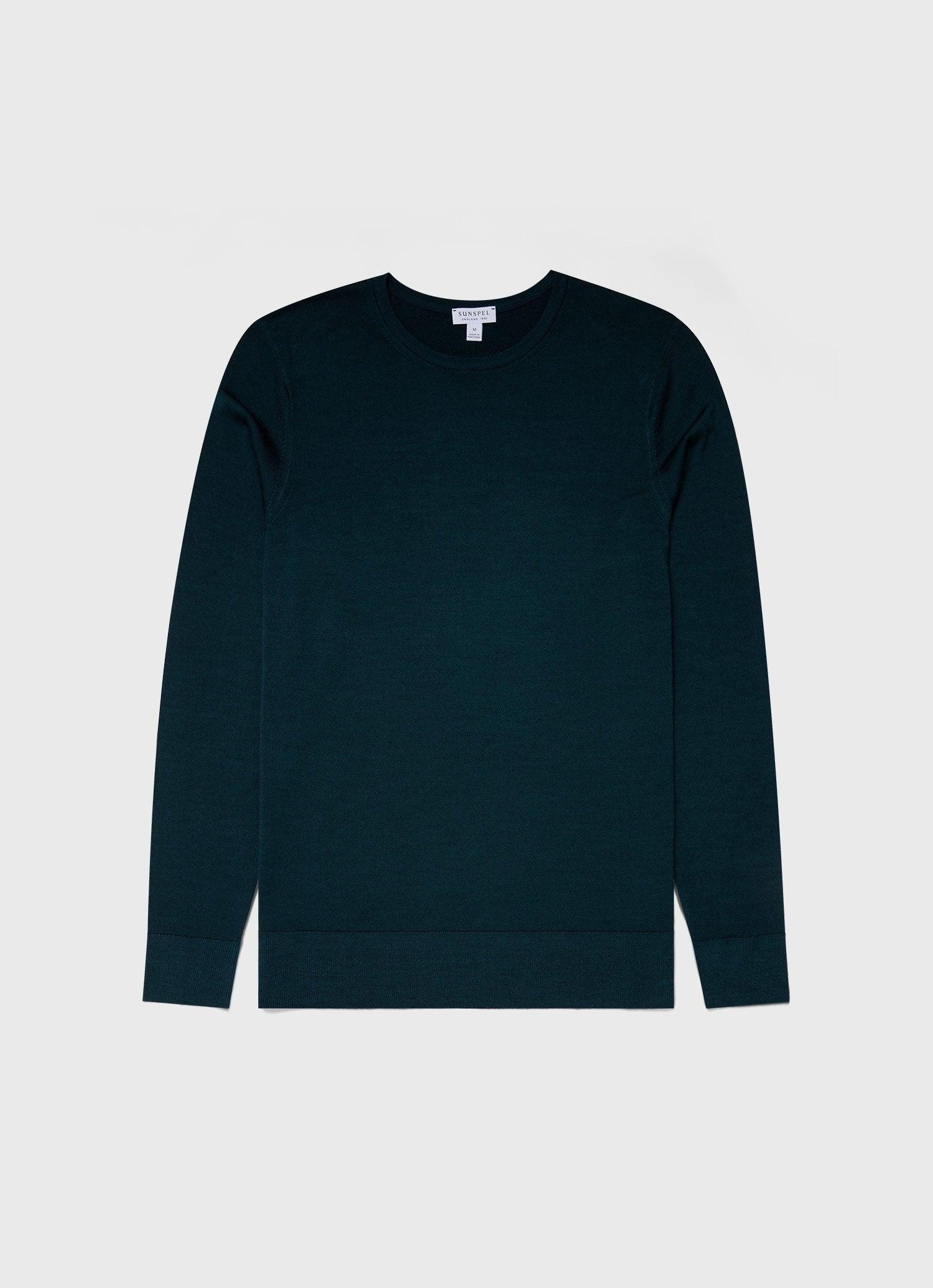Extra Fine Merino Crew Neck Jumper Peacock 孔雀綠極細美麗諾羊毛圓領毛衣