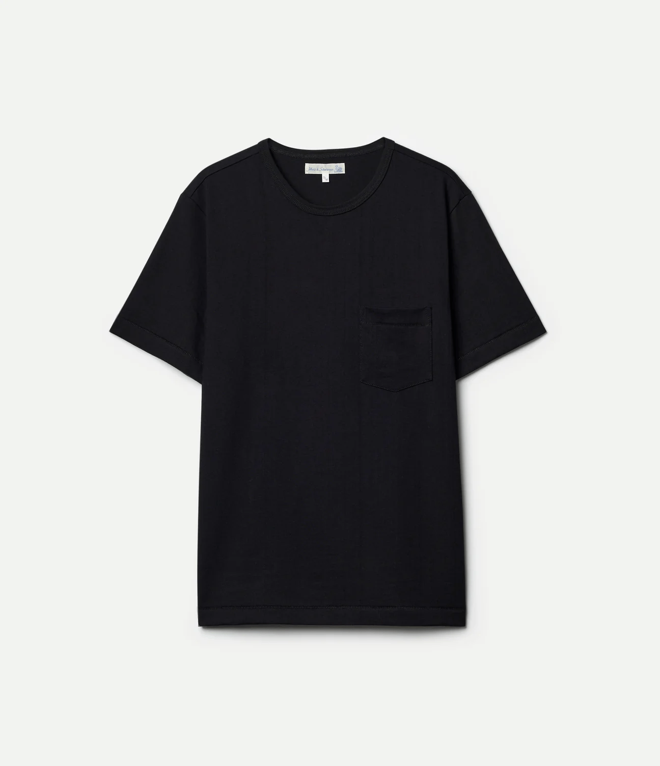 2M15P Mid-Century Refined Fit Pocket T-Shirt Deep Black 經典有機棉口袋素T黑色