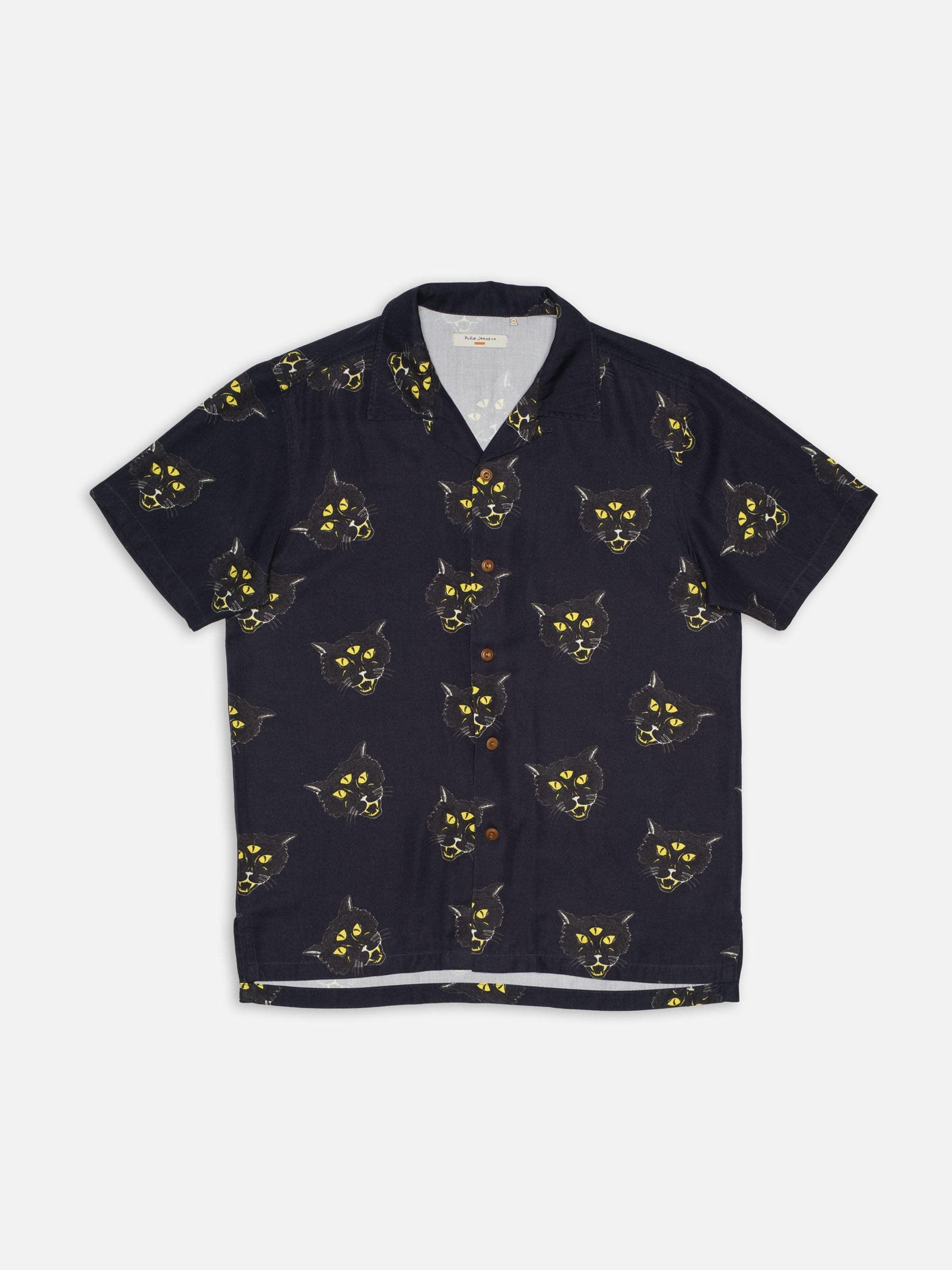 Arvid The Cat Hawaii Shirt Antracite 三眼貓夏威夷襯衫