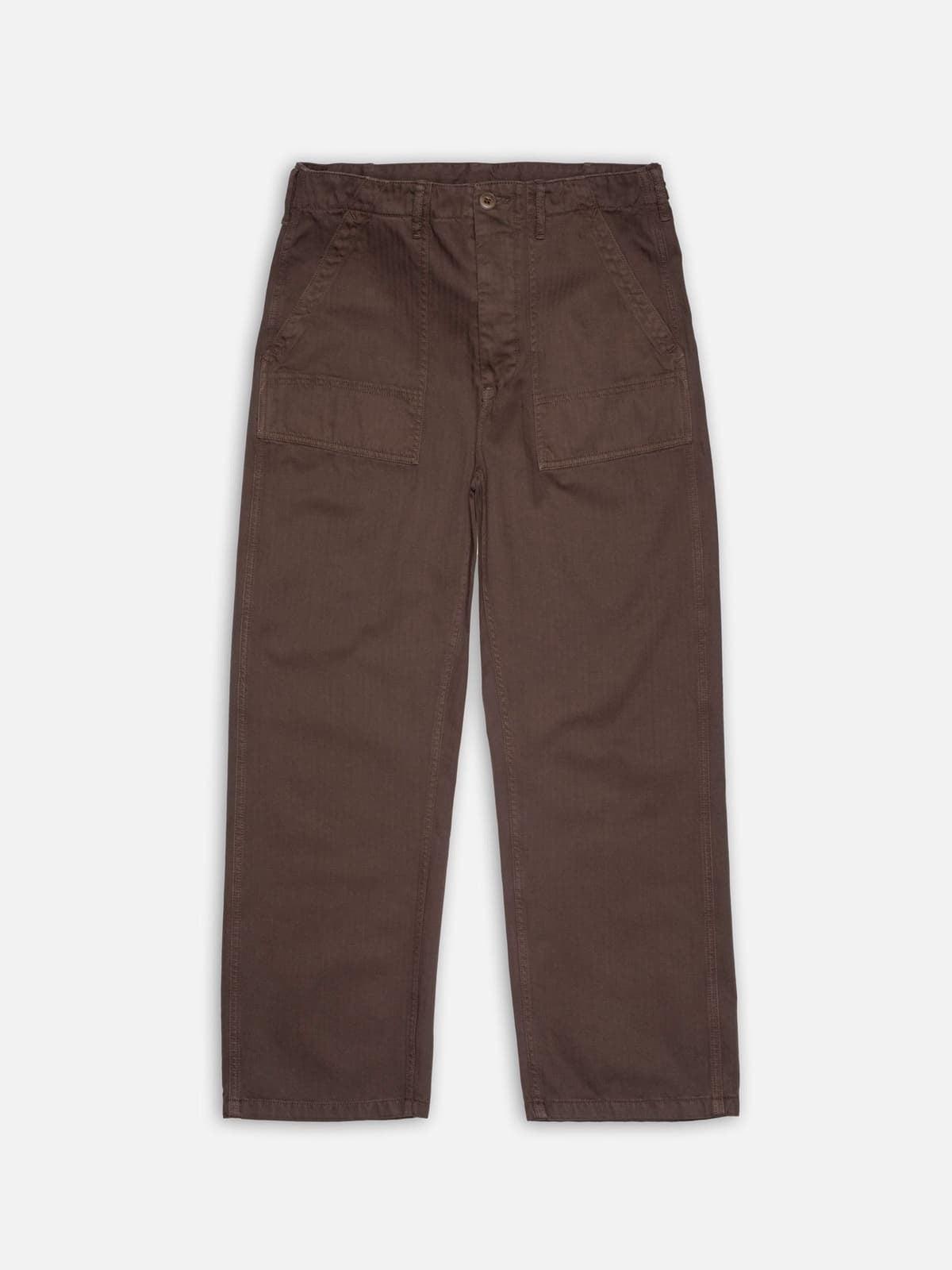 Tuff Tony Fatigue Pants Walnut 胡桃色魚骨紋寬版直筒軍褲