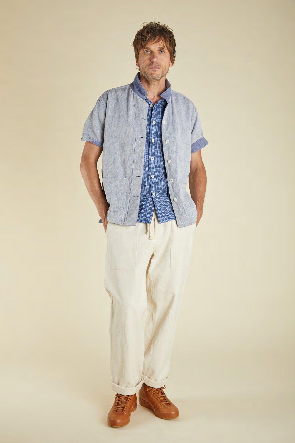 【INDI+ASH】OBELISK PANT - Powerloom Canvas Natural 原棉白帆布軍裝長褲
