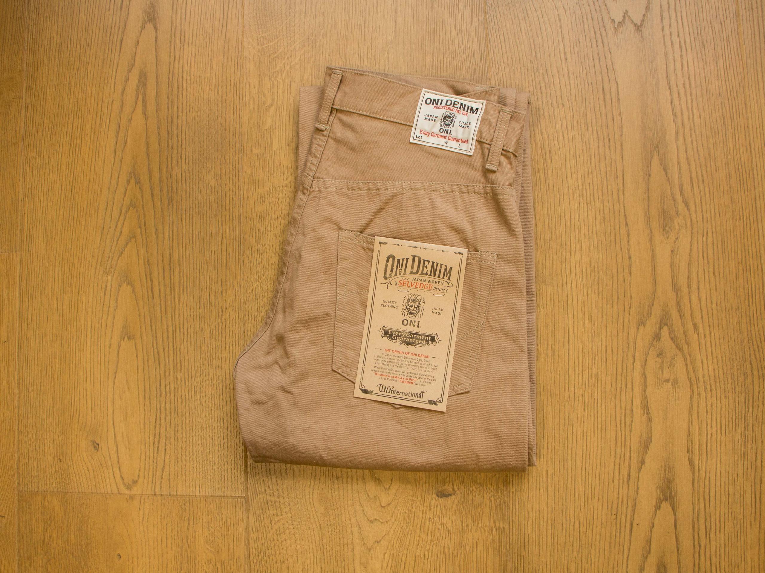 022-SCKB Selvedge Chino 10oz 輕磅白耳布邊卡其寬鬆直筒牛仔褲