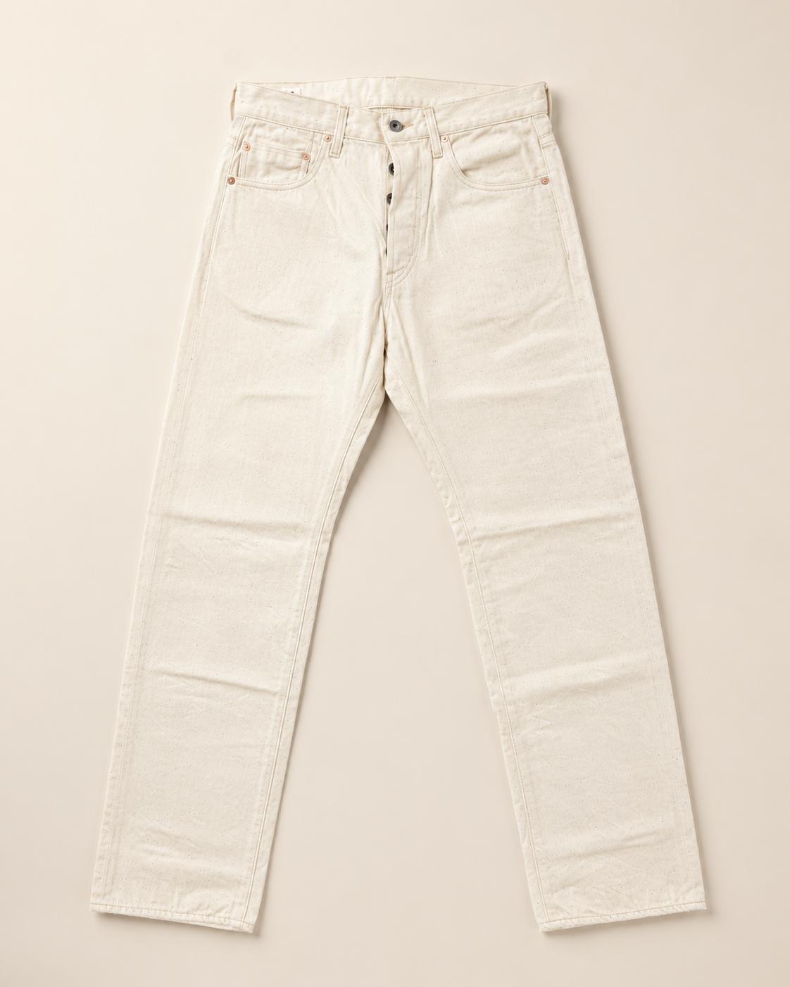 271-ECRU 12.4oz Organic Cotton White Selvedge 原棉色布邊經典直筒牛仔褲