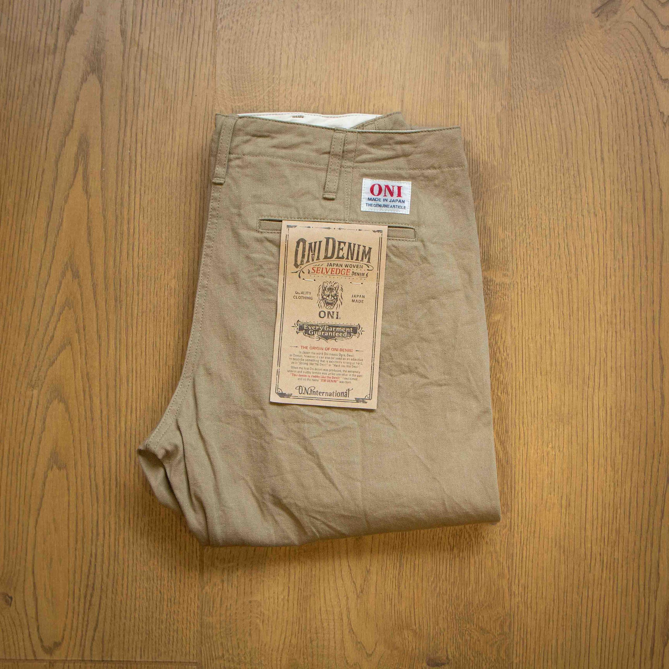 718CH-KHB Selvedge Chino Khaki Beige 輕磅卡其色修身直筒布邊休閒褲