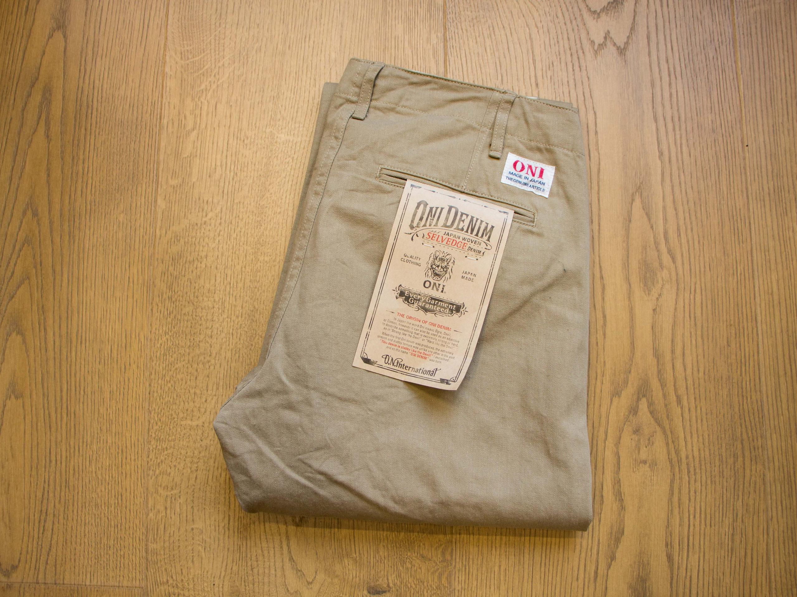 737-SVC-KHB Selvedge Chino Light Beige 輕磅復古卡其色寬鬆直筒休閒褲