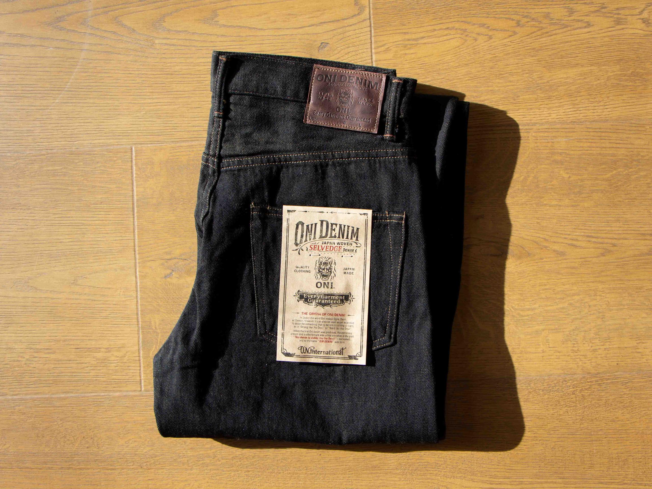 246-BKOL Black x Olive 12.5oz 橄欖緯紗黑色修身直筒牛仔褲