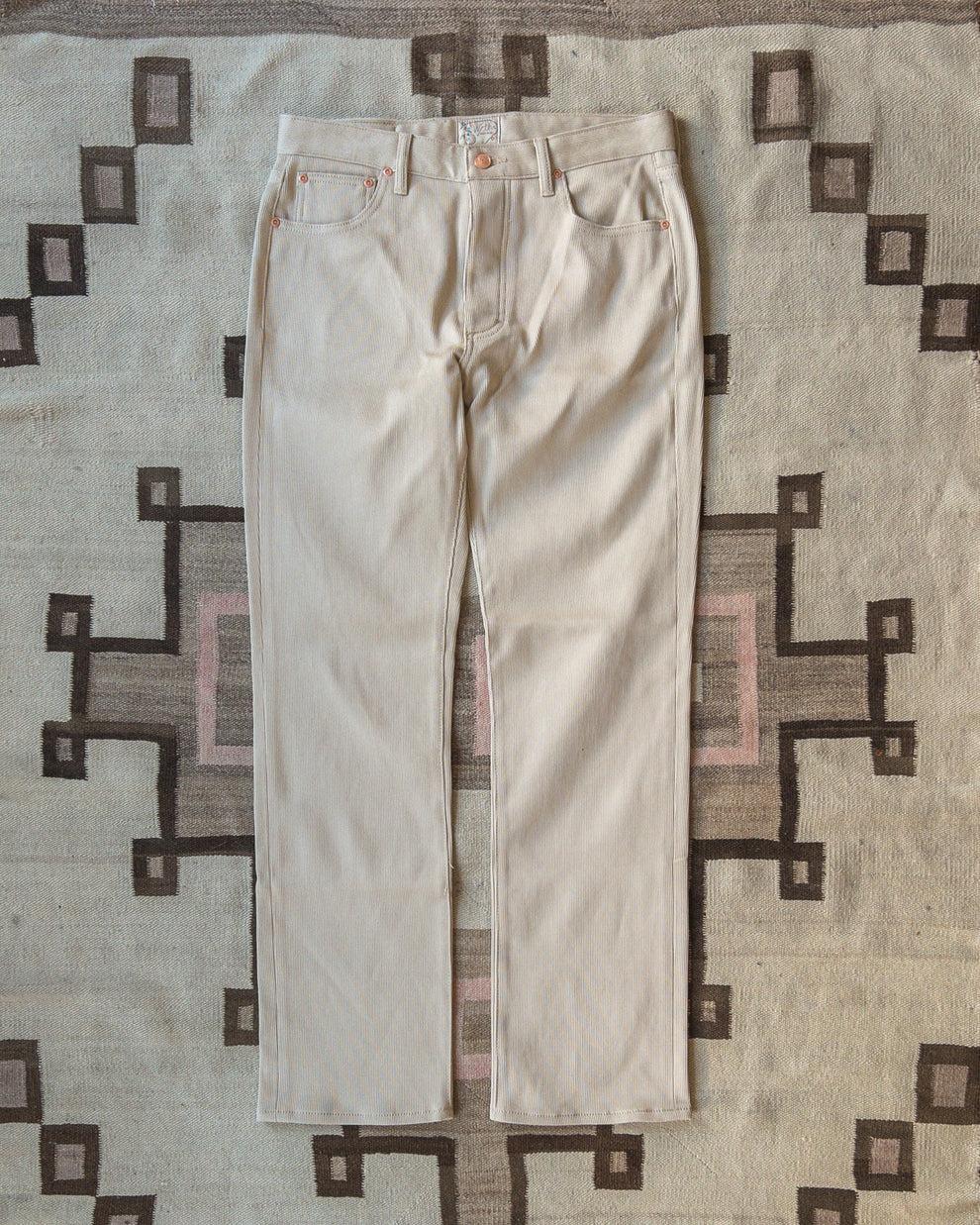 Bedford Cord Five Pocket Pants Off White 米白色貝德福五口袋直筒長褲