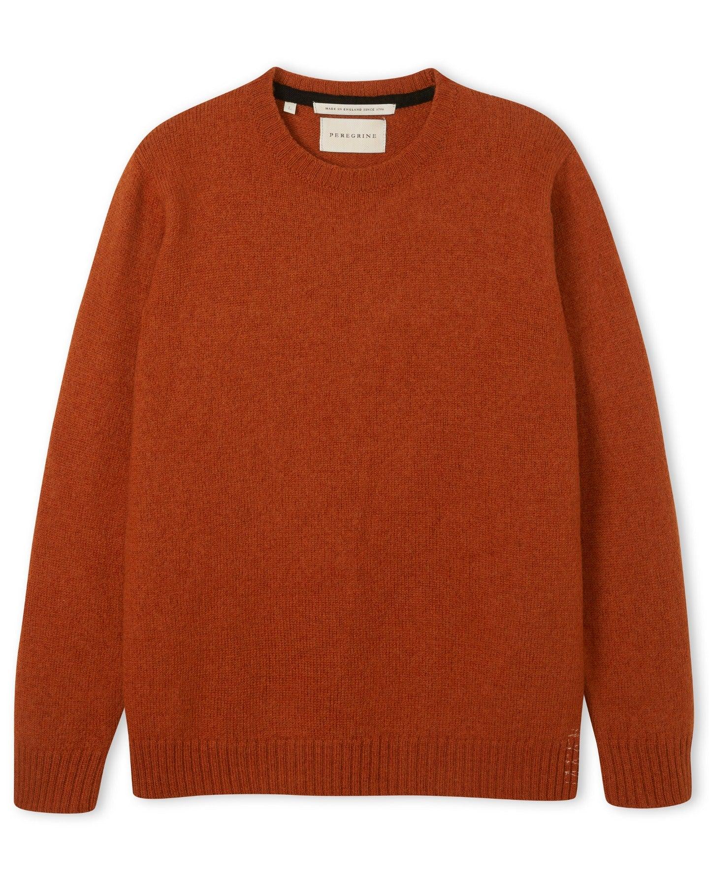 Makers Crew Jumper Orange 暗橘色水洗美麗諾圓領毛衣
