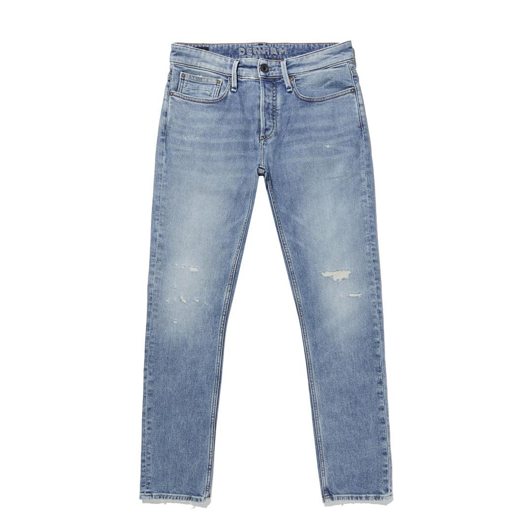 RAZOR IAR Slim Jeans 淺藍自然破壞合身小直筒牛仔褲