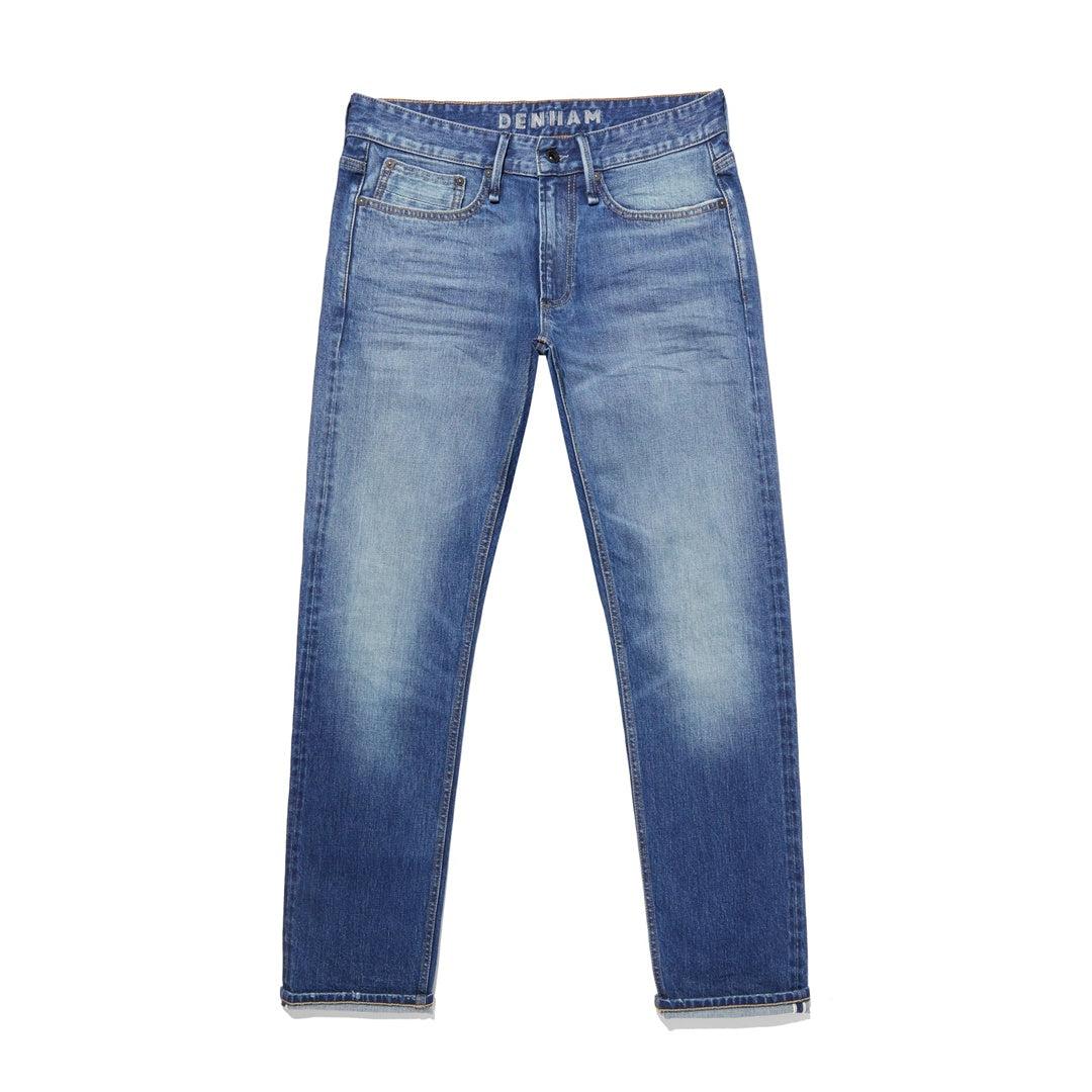 Ridge ACS Slim Straight Jeans / 中淺藍刷色 微彈性 赤耳布料 修身直筒牛仔褲