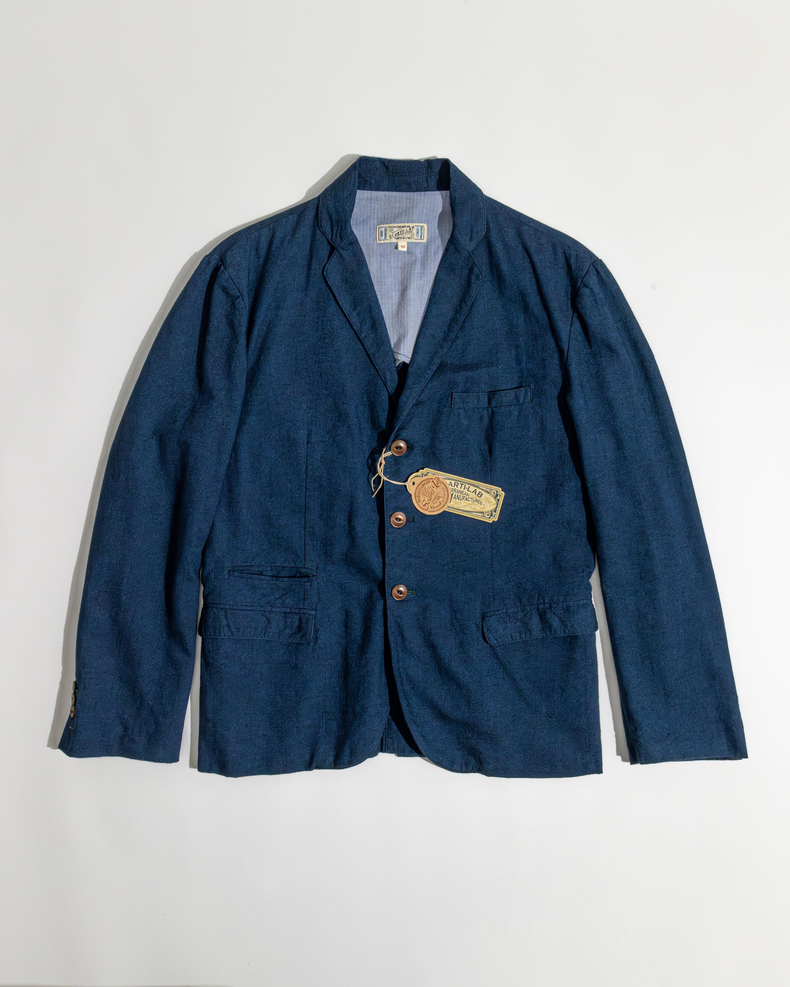 710 SM407 Cotton Linen Blend Suit Jacket 義製棉麻混紡藍染西裝外套