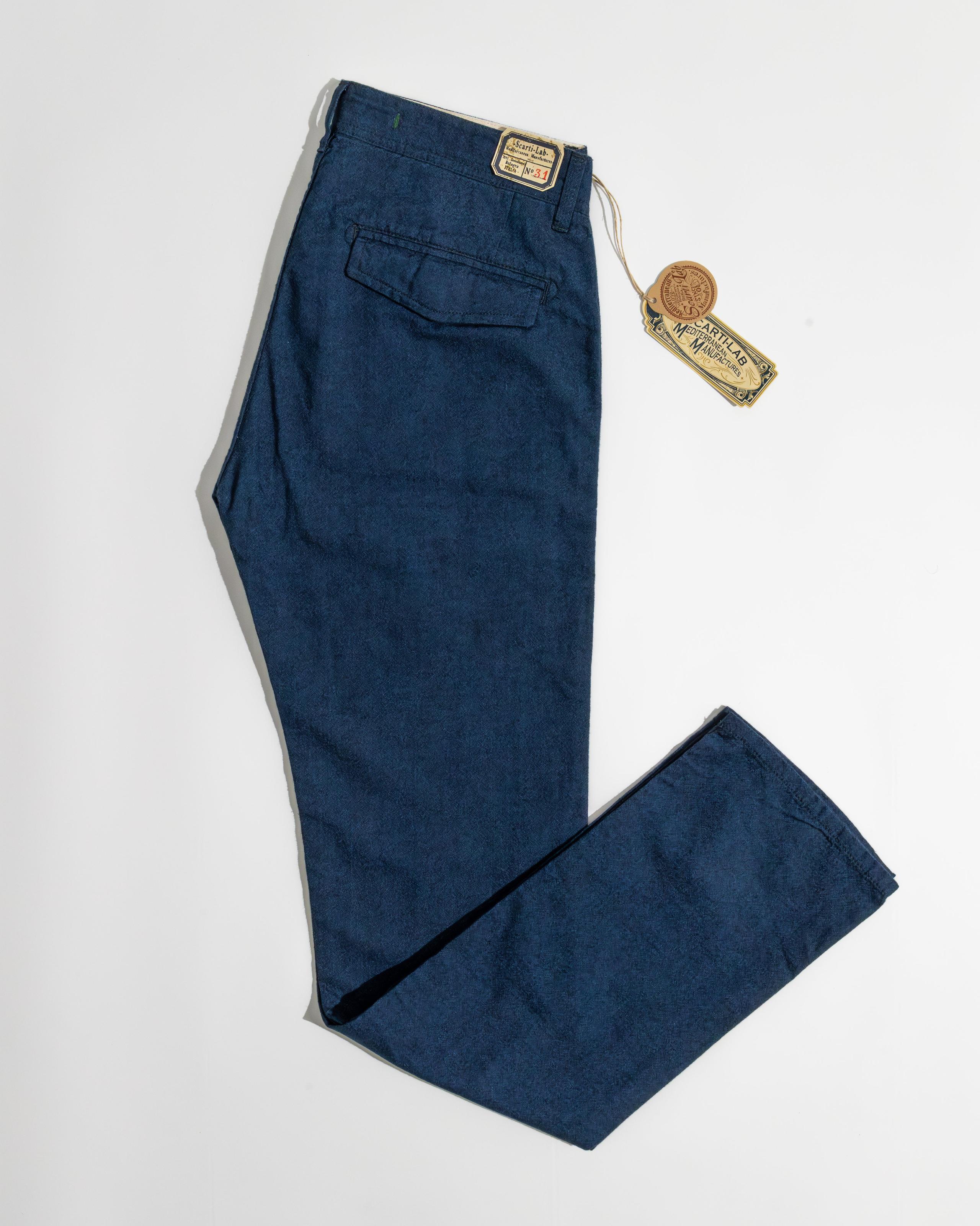 Cotton Linen Blend Summer Chino Indigo 101 SM407 日製棉麻混紡 低腰修身直筒褲 藍染