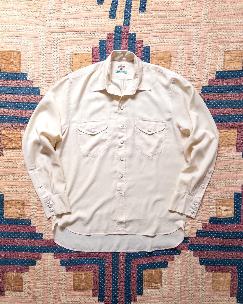 Tencel Pearlsnap Shirt - Buttermilk 粉奶黃天絲西部襯衫
