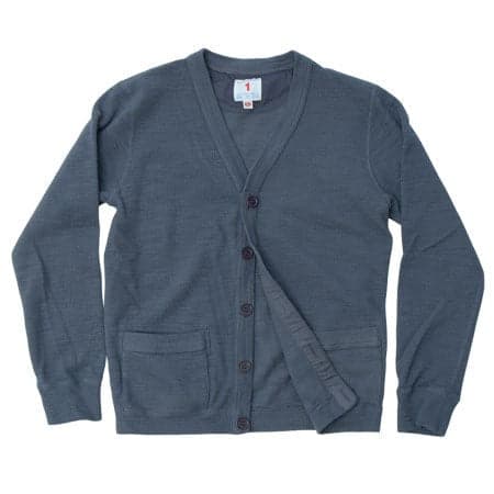 Single Rib Cardigan Gray 藍灰色厚磅針織螺紋布開襟衫