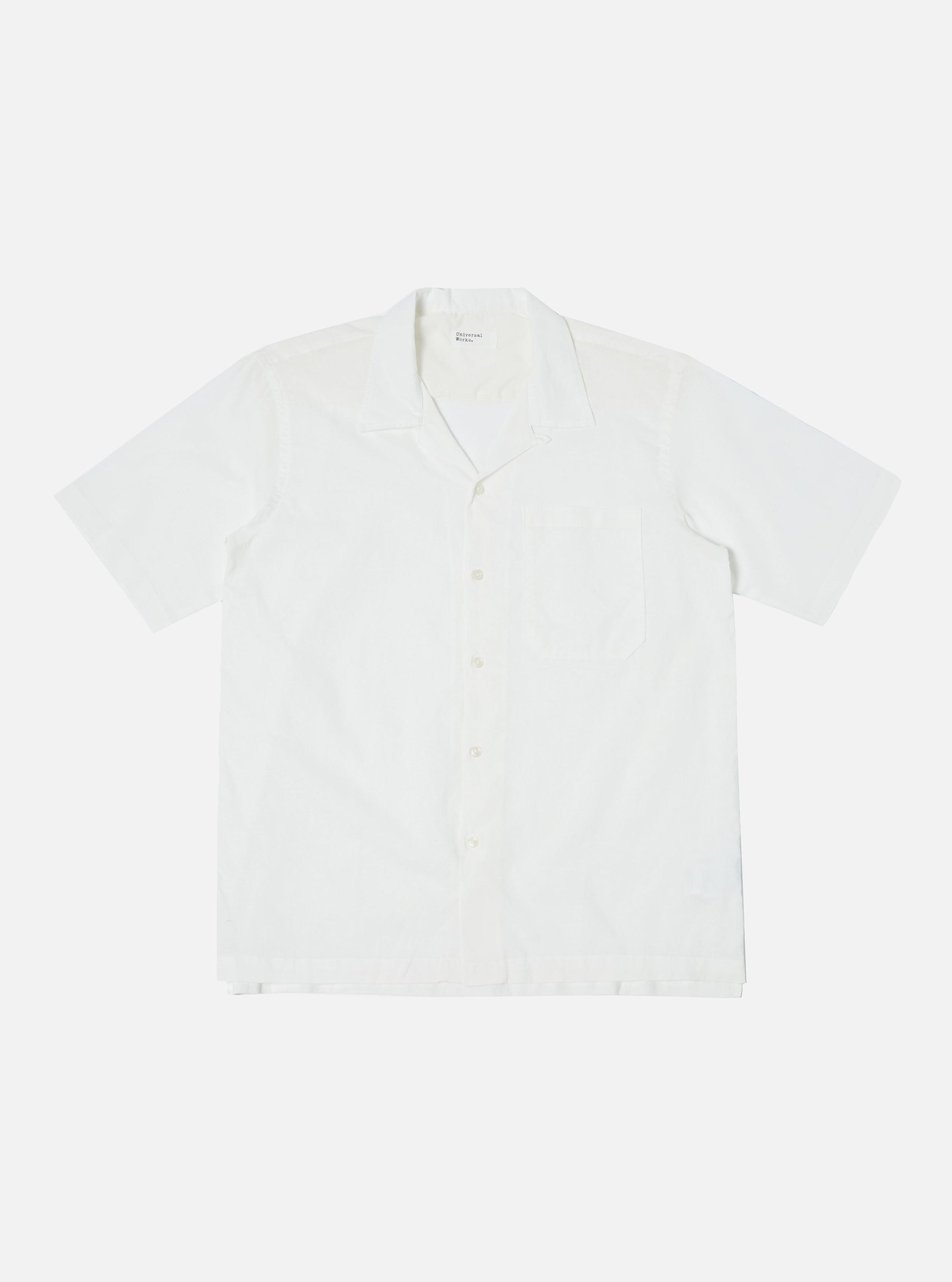 Camp Shirt In White Linen-Cotton Shirting / 義大利輕磅布料 棉麻混紡 50年代度假短袖襯衫