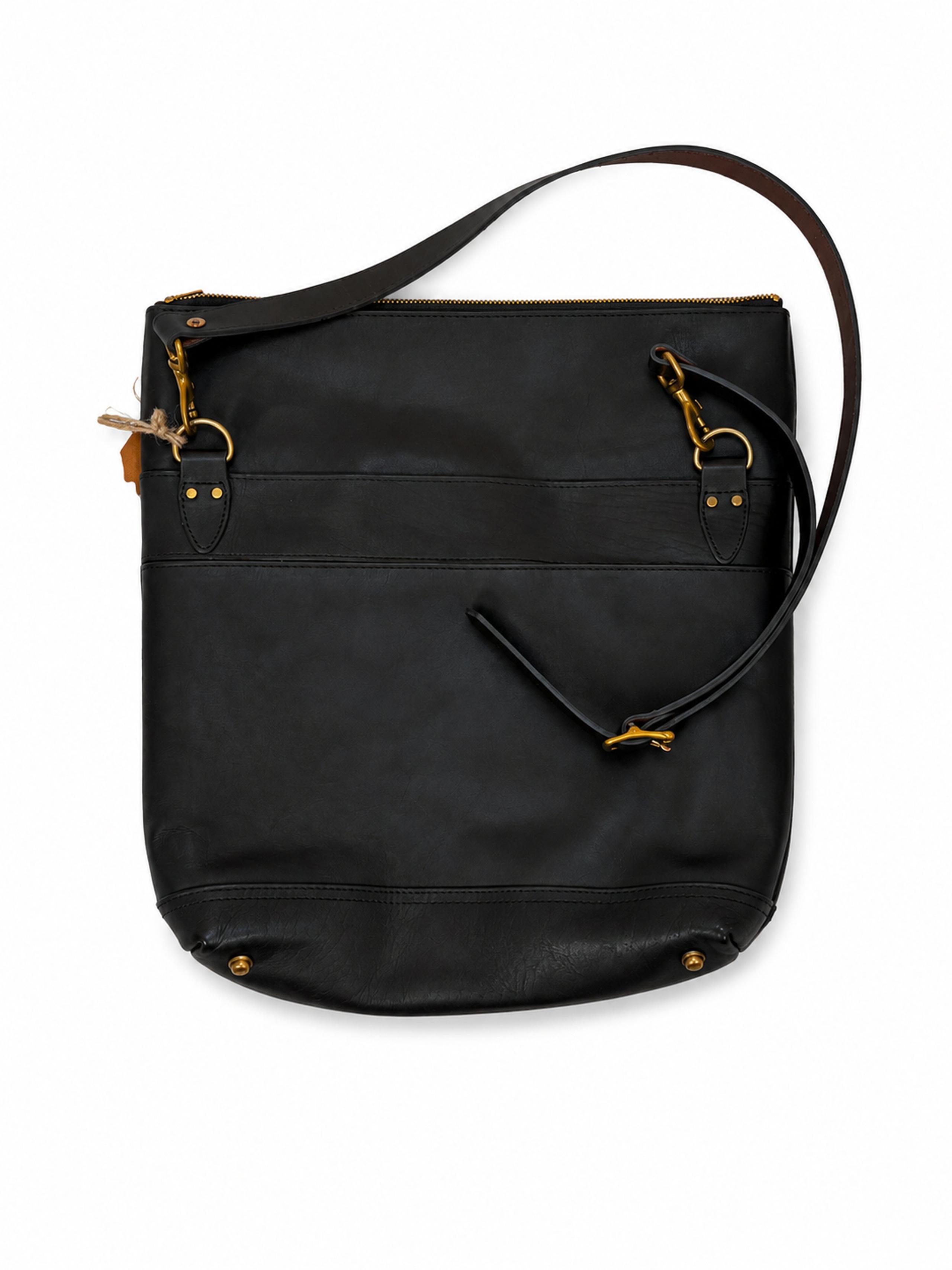 Leather Nelson 2Way Bag Small - Black 手染黑咖啡色小木村包