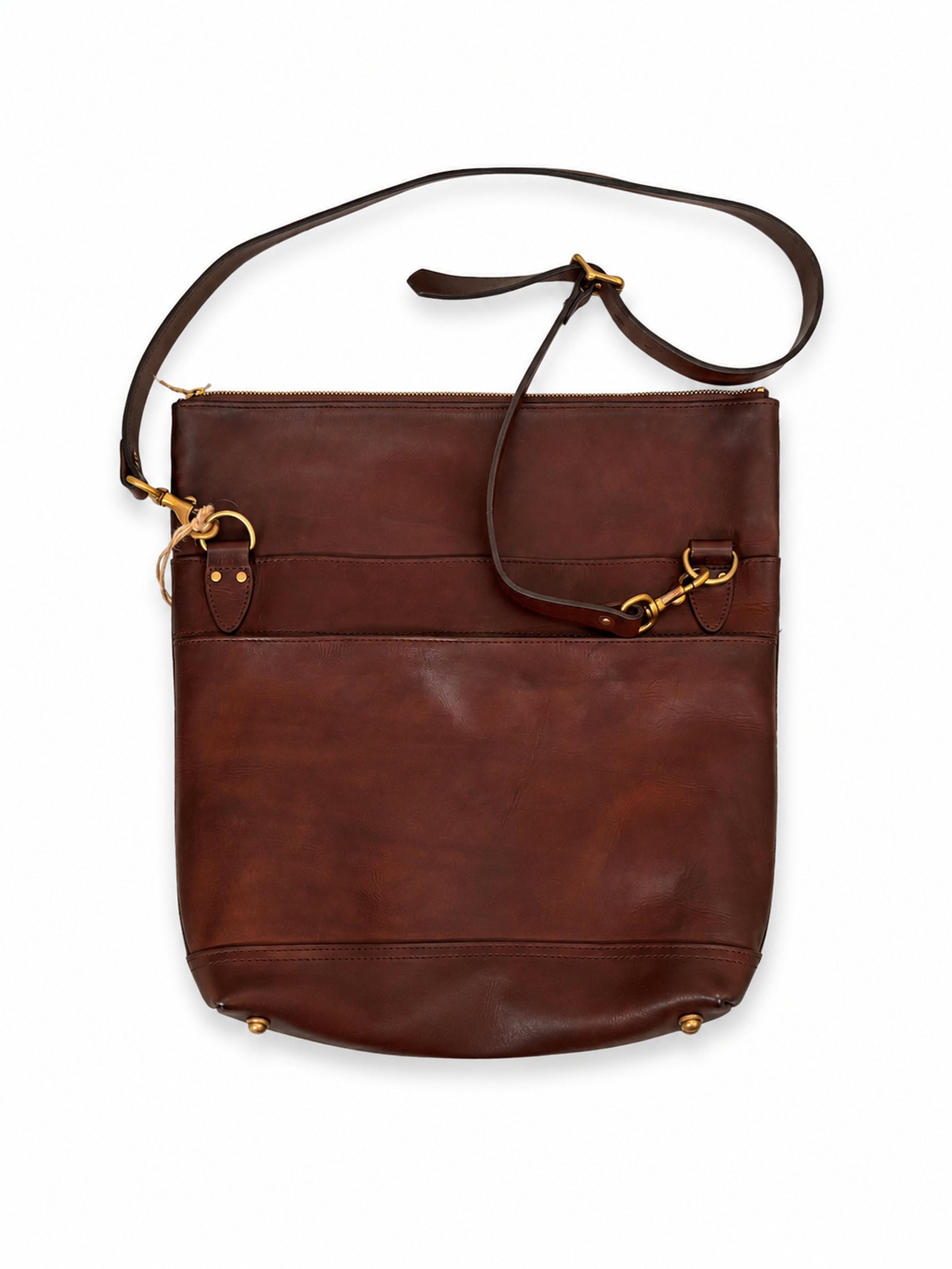 Leather Nelson 2Way Bag Small - Brown 手染咖啡色小木村包
