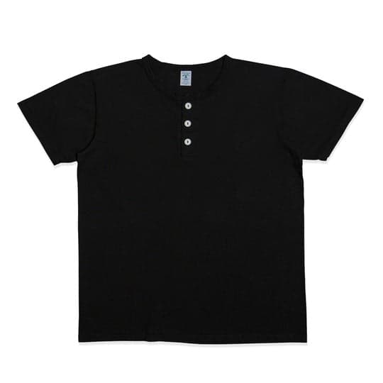 Henley Tee - Black 黑色美製圓織亨利領短TEE