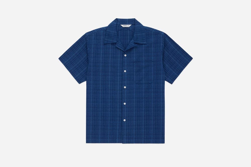 Vacation Shirt Indigo Microcheck 藍染千層格紋休閒襯衫