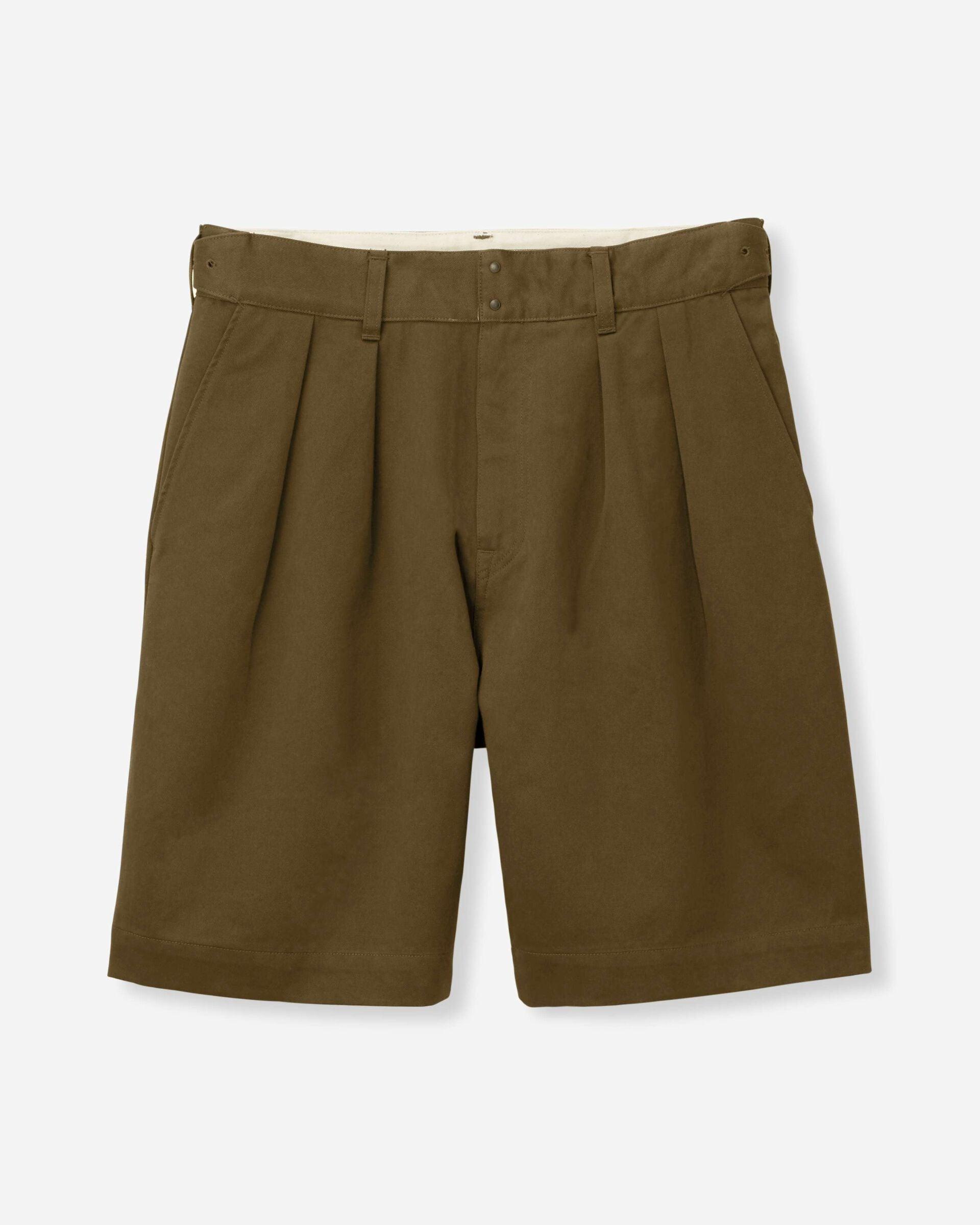 WESTPOINT WIDE SHORTS - FABRIC DYE KHAKI 卡其吉薩棉西點軍校雙摺寬短褲