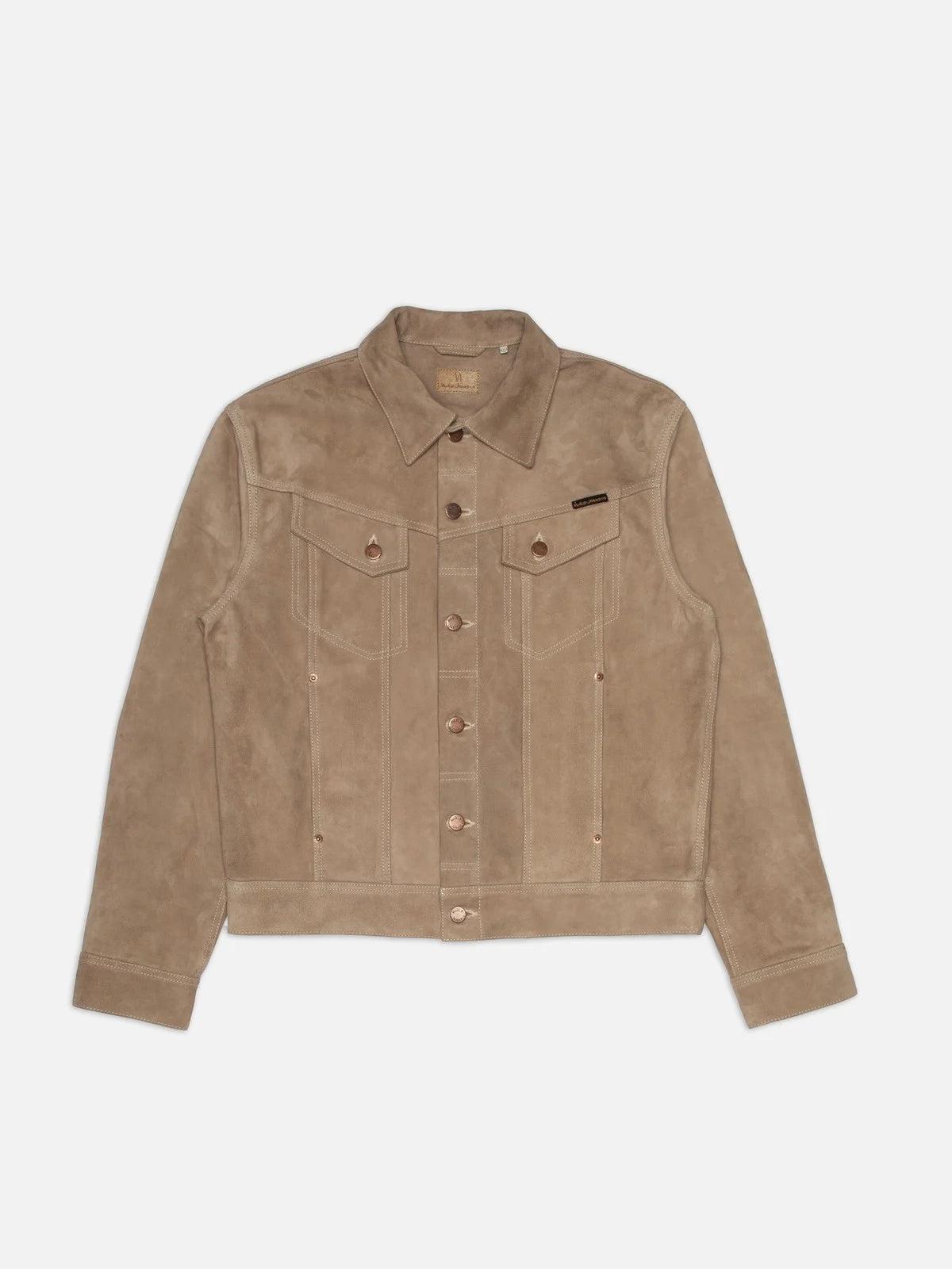 Willy Suede Jacket Mud 卡其色山羊麂皮牛仔外套