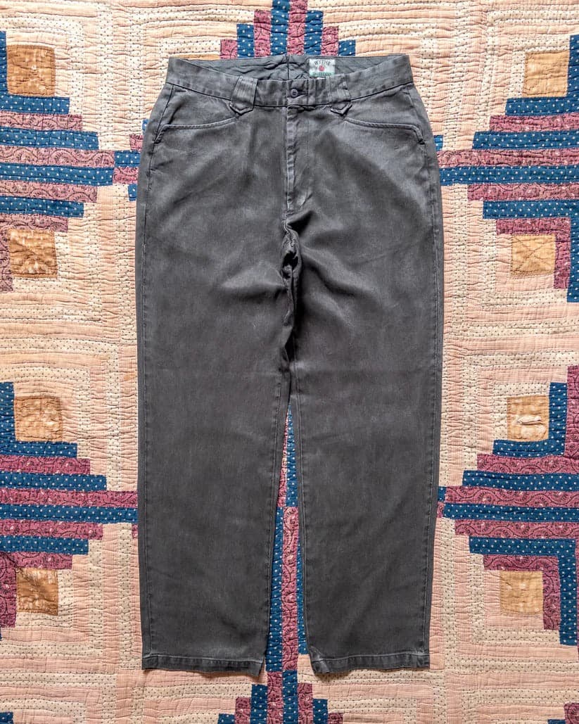 Tencel Gabardine Western Pant - Faded Black 褪黑色天絲西部寬鬆長褲