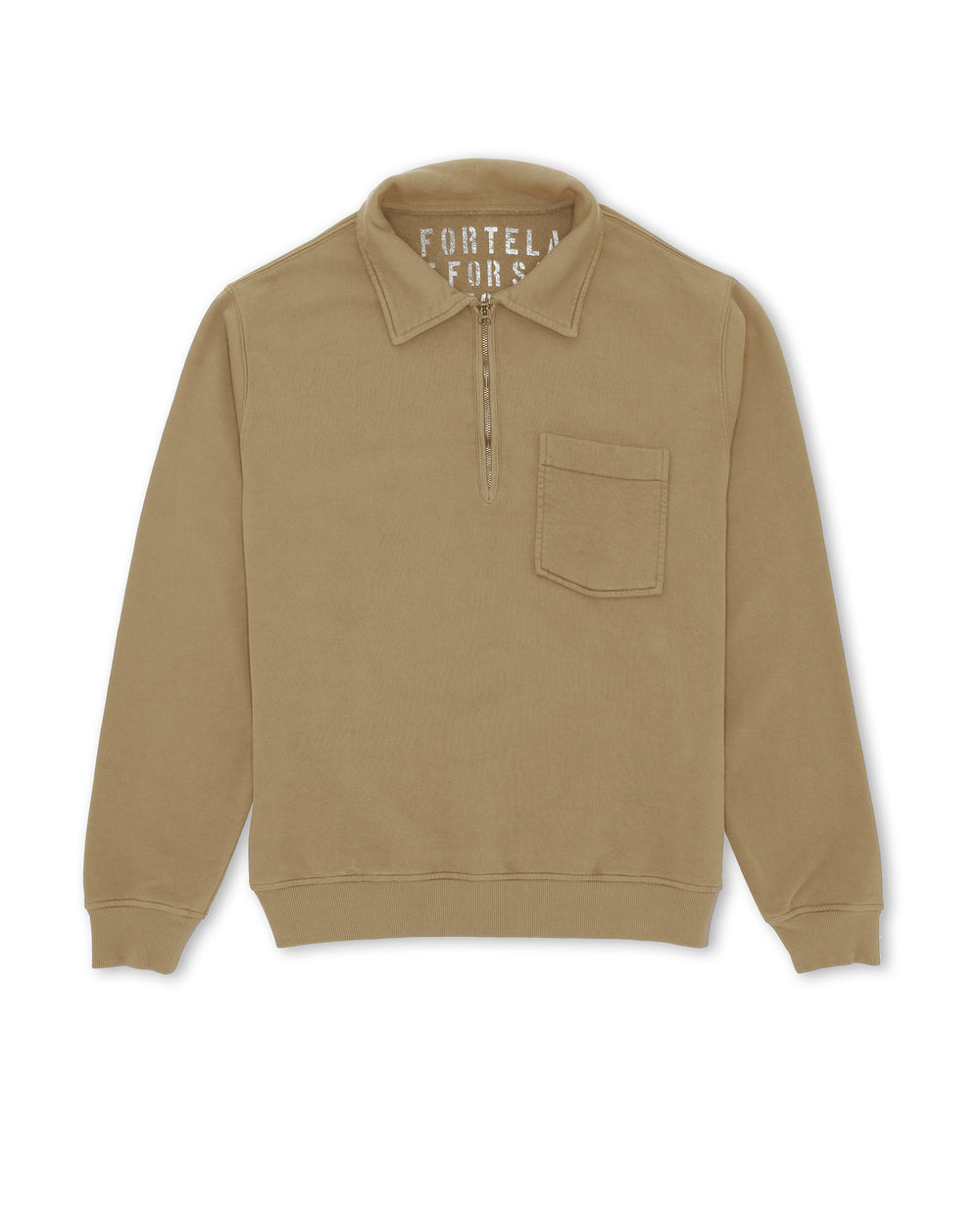 Yale Sweatshirt Cotton Colletto E Zip Tabacco 菸草色耶魯大學半拉鍊長袖運動衫