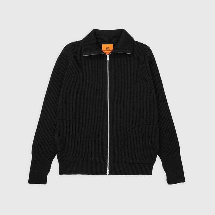 【Andersen Andersen】Full Zip Pocket Jacket Black 精紡可瑞黛爾羊毛雙向拉鍊口袋毛衣黑色