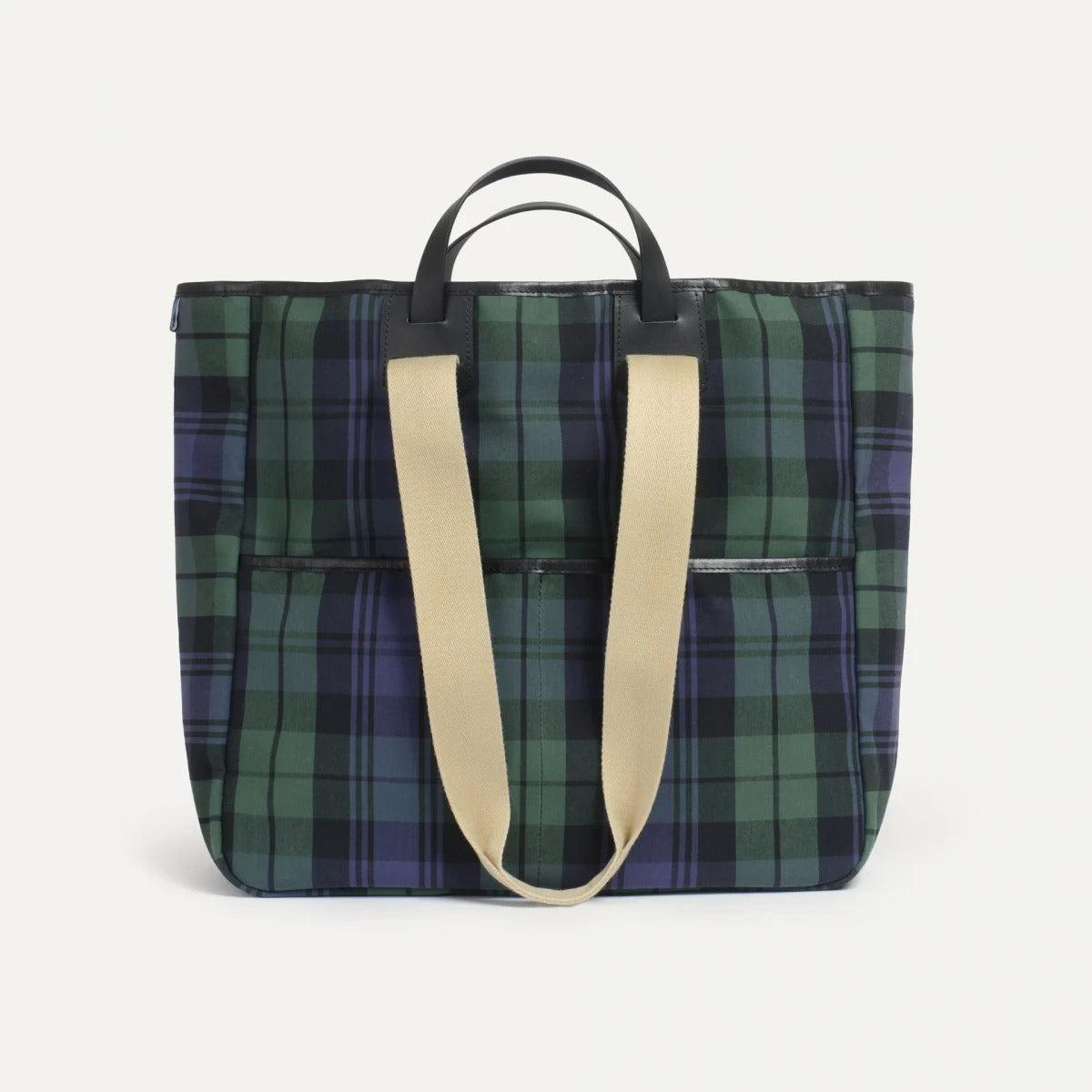 Meline Tote Bag Tartan 綠格紋帆布托特包