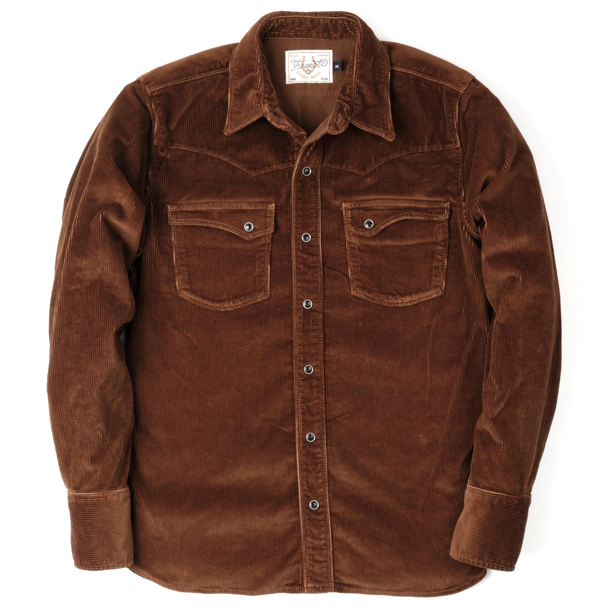 Calico Brown Corduroy 咖啡色現代西部燈芯絨襯衫