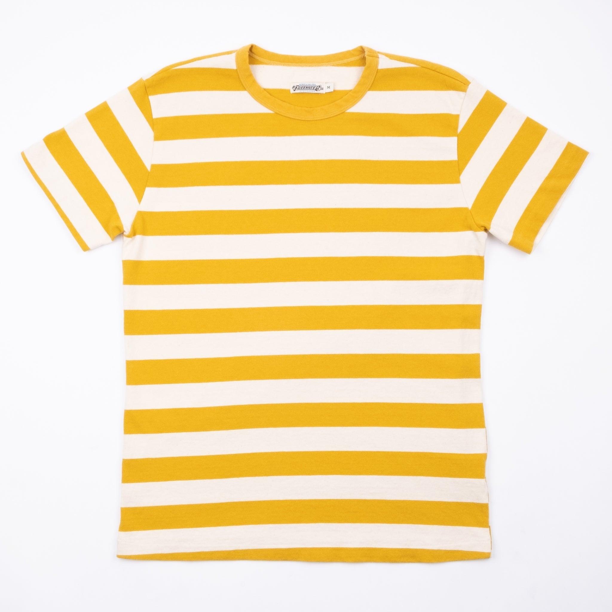 Shifter S/S Tee Mustard Stripe／美式復古布料 芥末黃 條紋短袖T