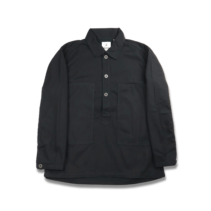 【Fullcount】4097-1 US Army Black Black Denim Pullover Shirt 復古海軍6oz黑色半開領襯衫