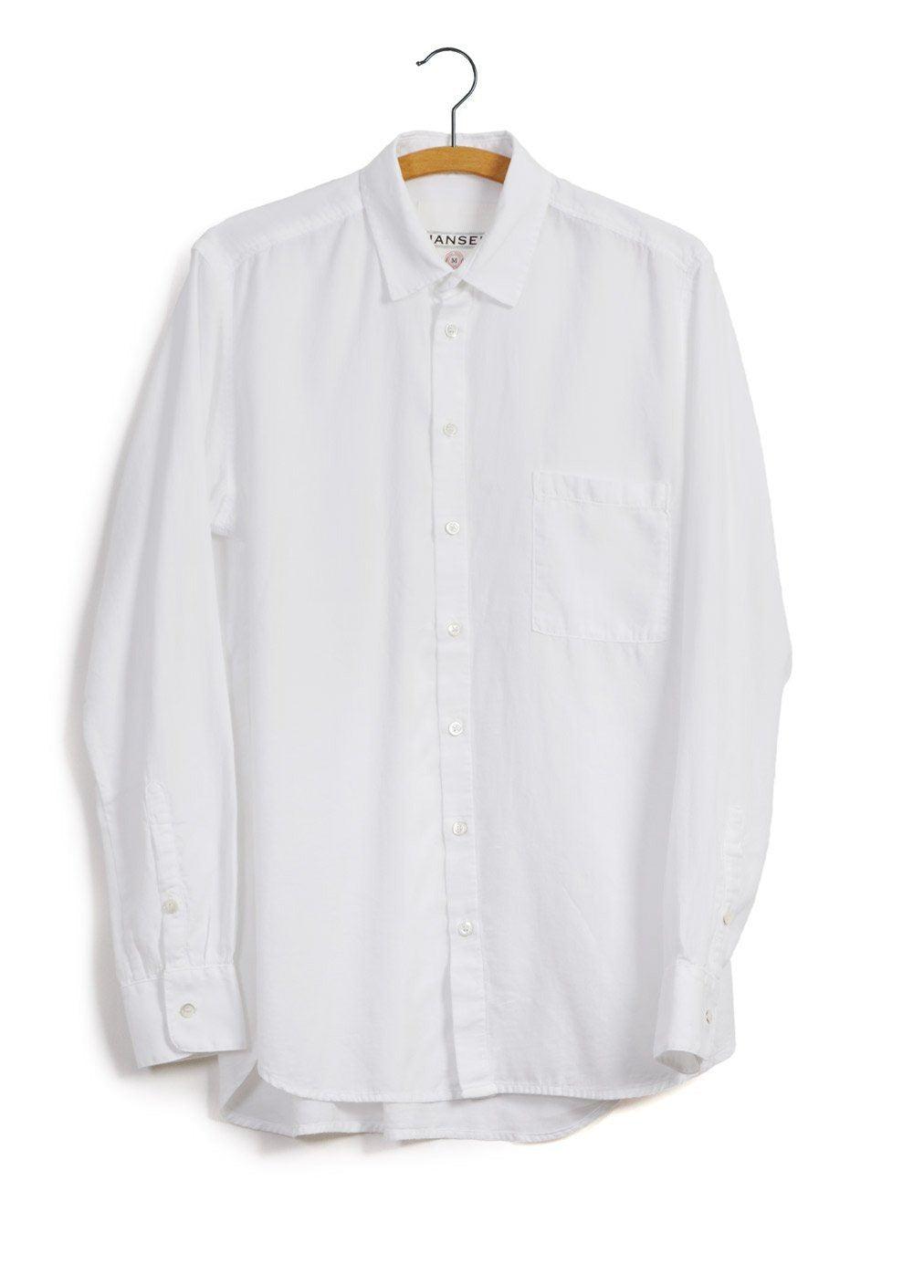 HENRIK CASUAL CLASSIC SHIRT WHITE 流體斜紋襯衫經典白