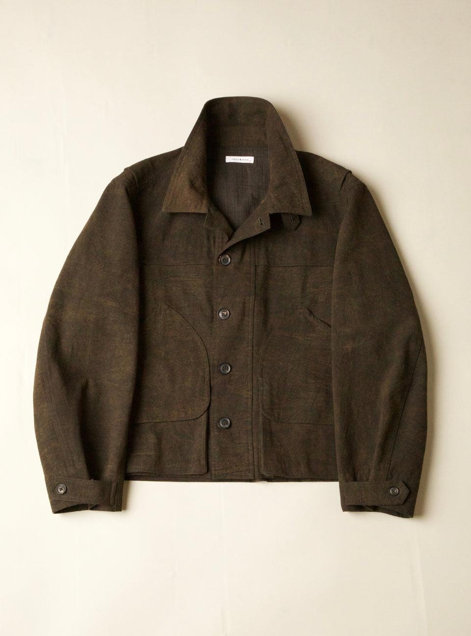 【INDI+ASH】CROPPED UTILITY JACKET Stone Enzyme Canvas - Iron 手工酵素水洗鐵深棕短版工裝夾克