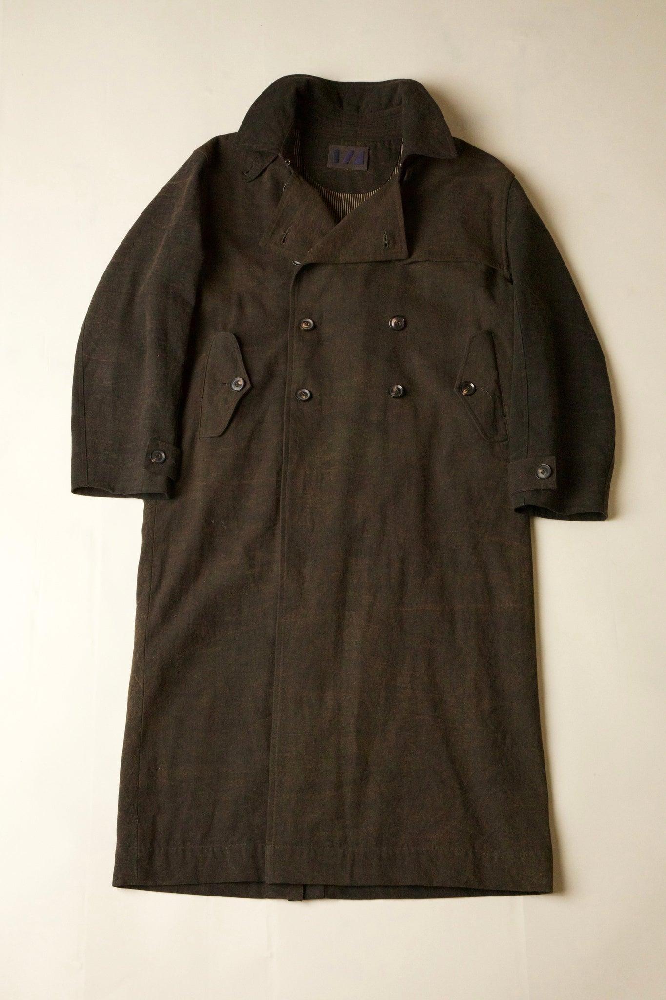 【INDI+ASH】DUSTER TRENCH COAT Stone Enzyme Canvas - Iron 鐵棕色酵素水洗戰壕風衣