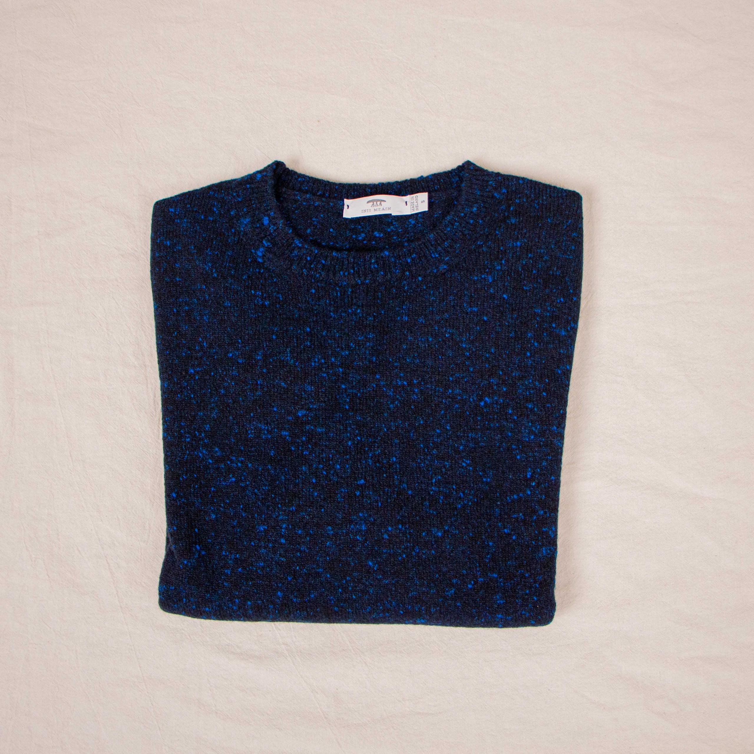 【Inis Meáin】Cashmere Light Crew Neck Navy Fleck 輕磅喀什米爾混紡圓領毛衣海藍色