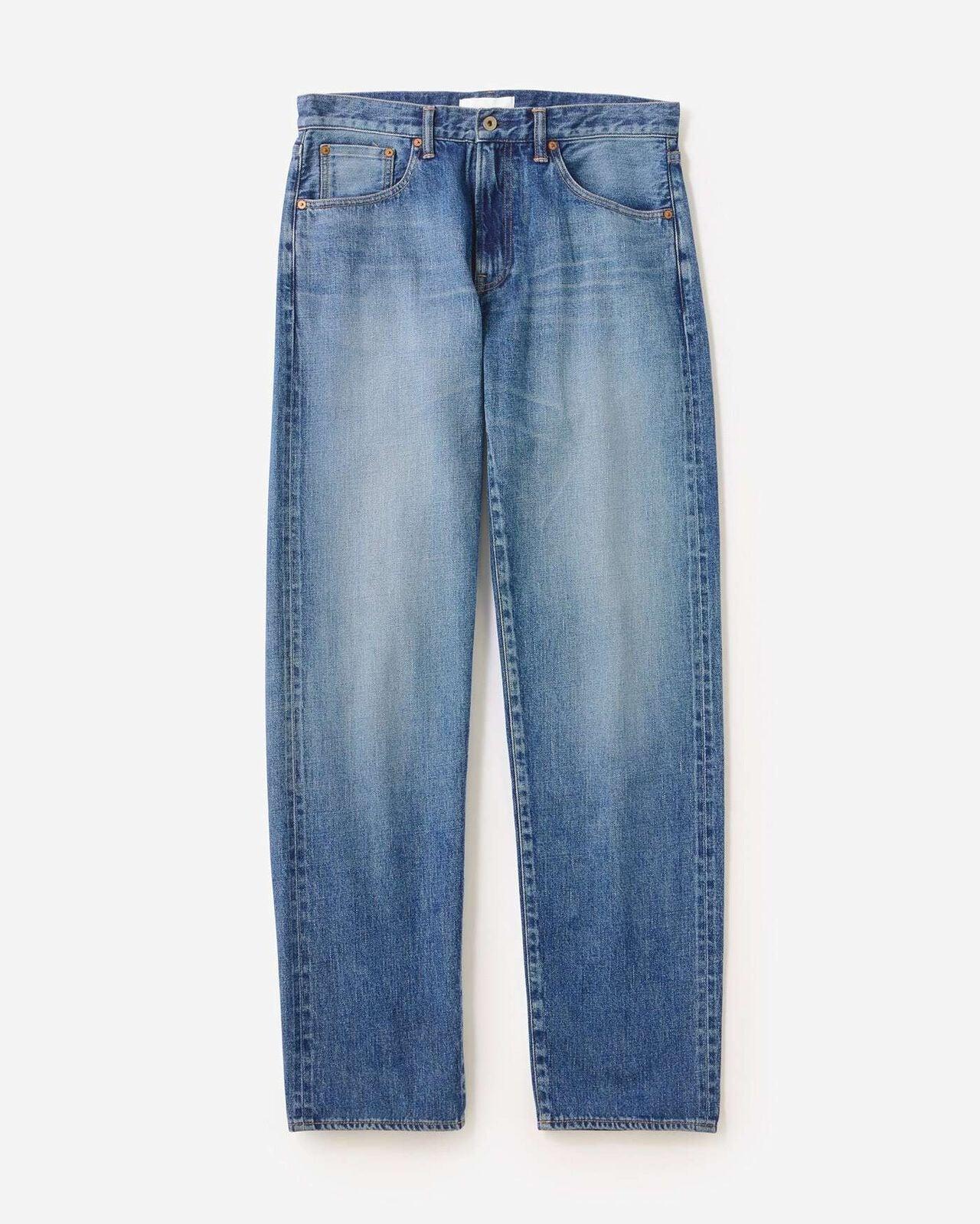 12oz Medium Indigo Used Wash Selvedge 經典中藍赤耳直筒牛仔褲