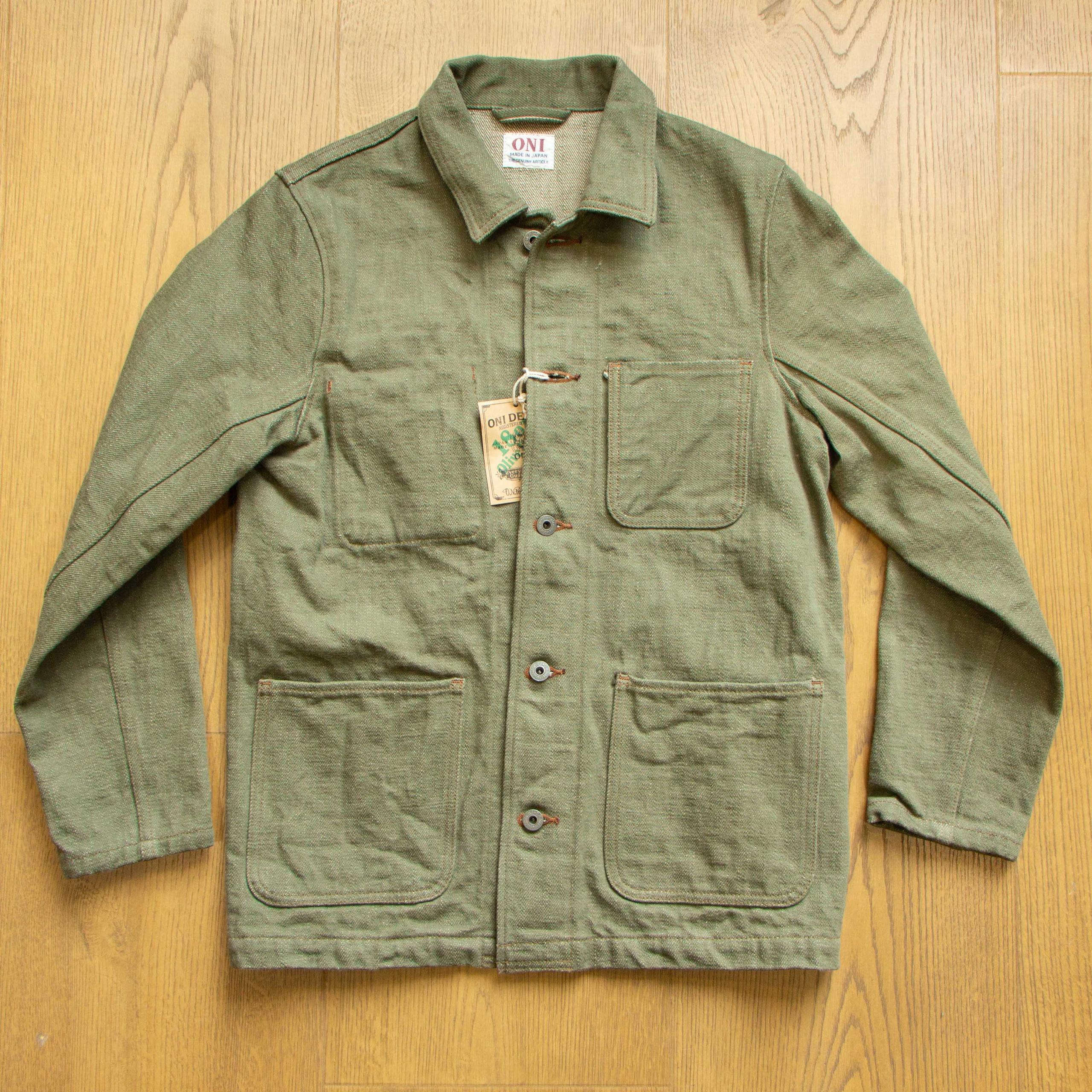 03502-OLD18 Olive Denim Coverall 硫化復古綠丹寧工裝外套