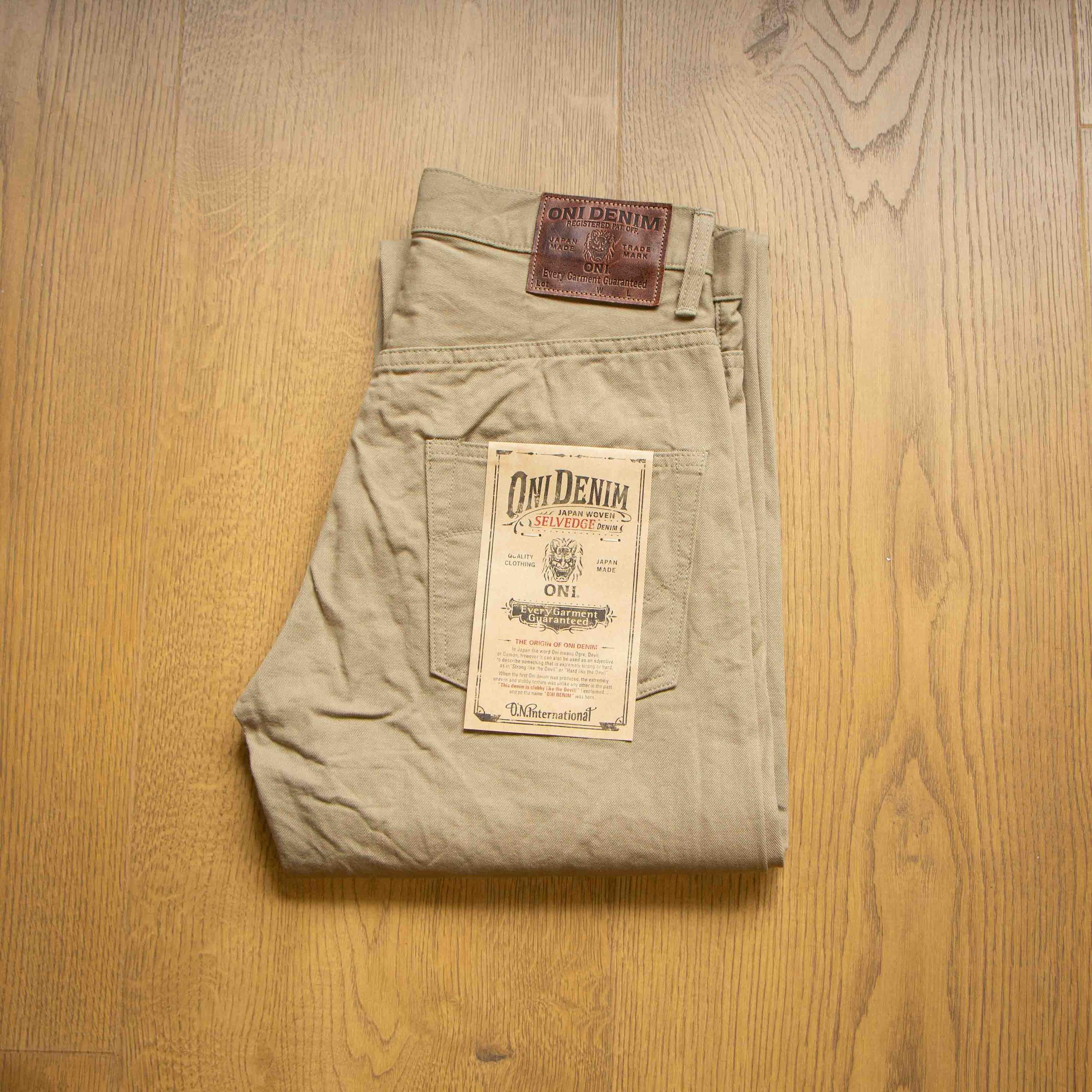 271-SVCKB Selvedge Chino 淺卡其復古綠斜紋布邊經典直筒牛仔褲