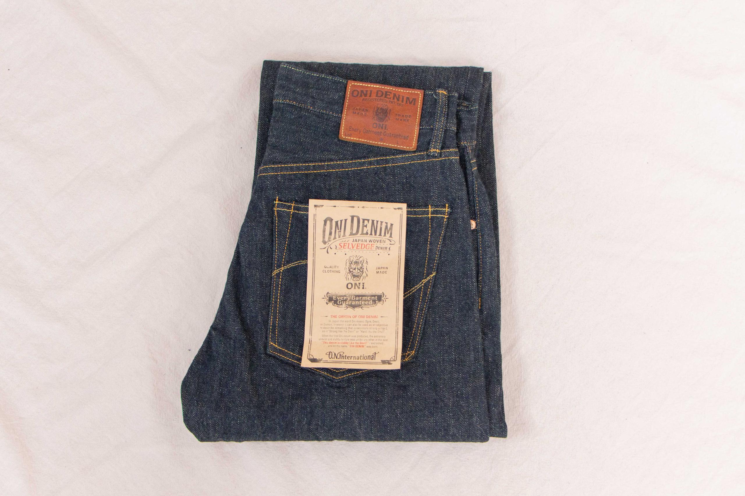 288-GC15 Green Cast Denim 碧染粗竹節丹寧經典直筒牛仔褲