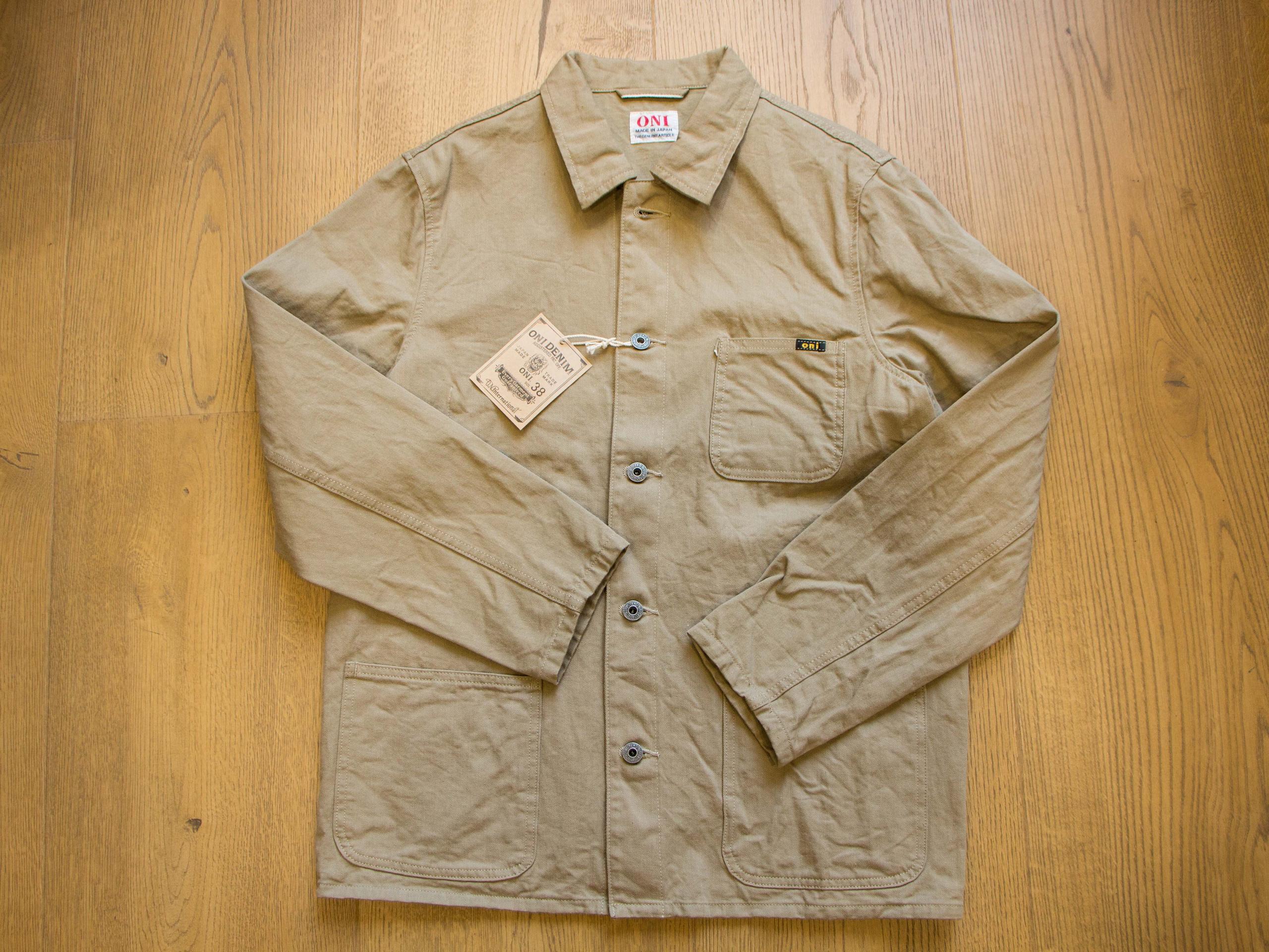 03500-CHKB Khaki Beige Selvedge Chino Coverall 輕磅復古米白布邊工裝夾克